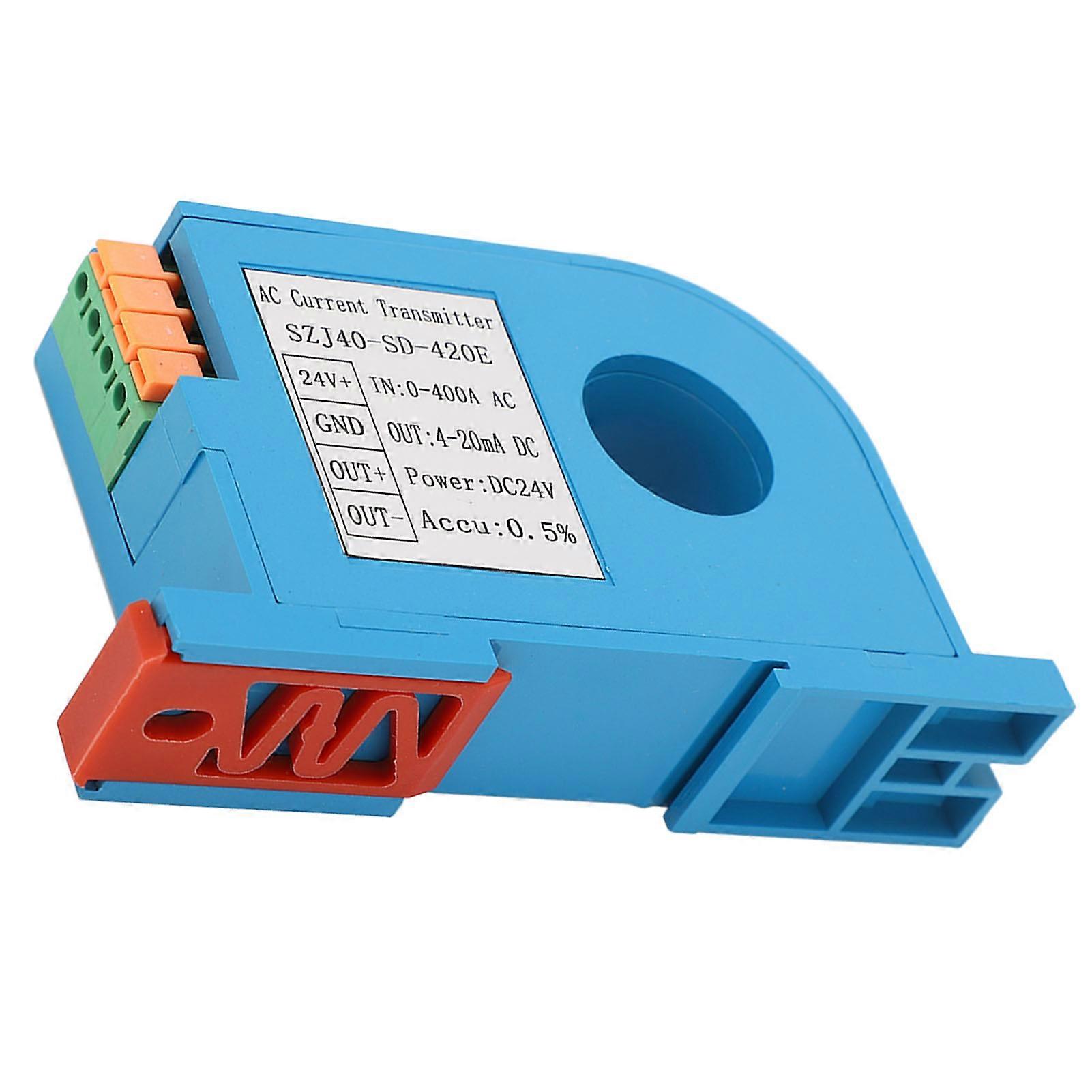 AC Current Transmitter 4‑20mA Output Single Phase AC Current Transducer Sensor for PLC Control 
