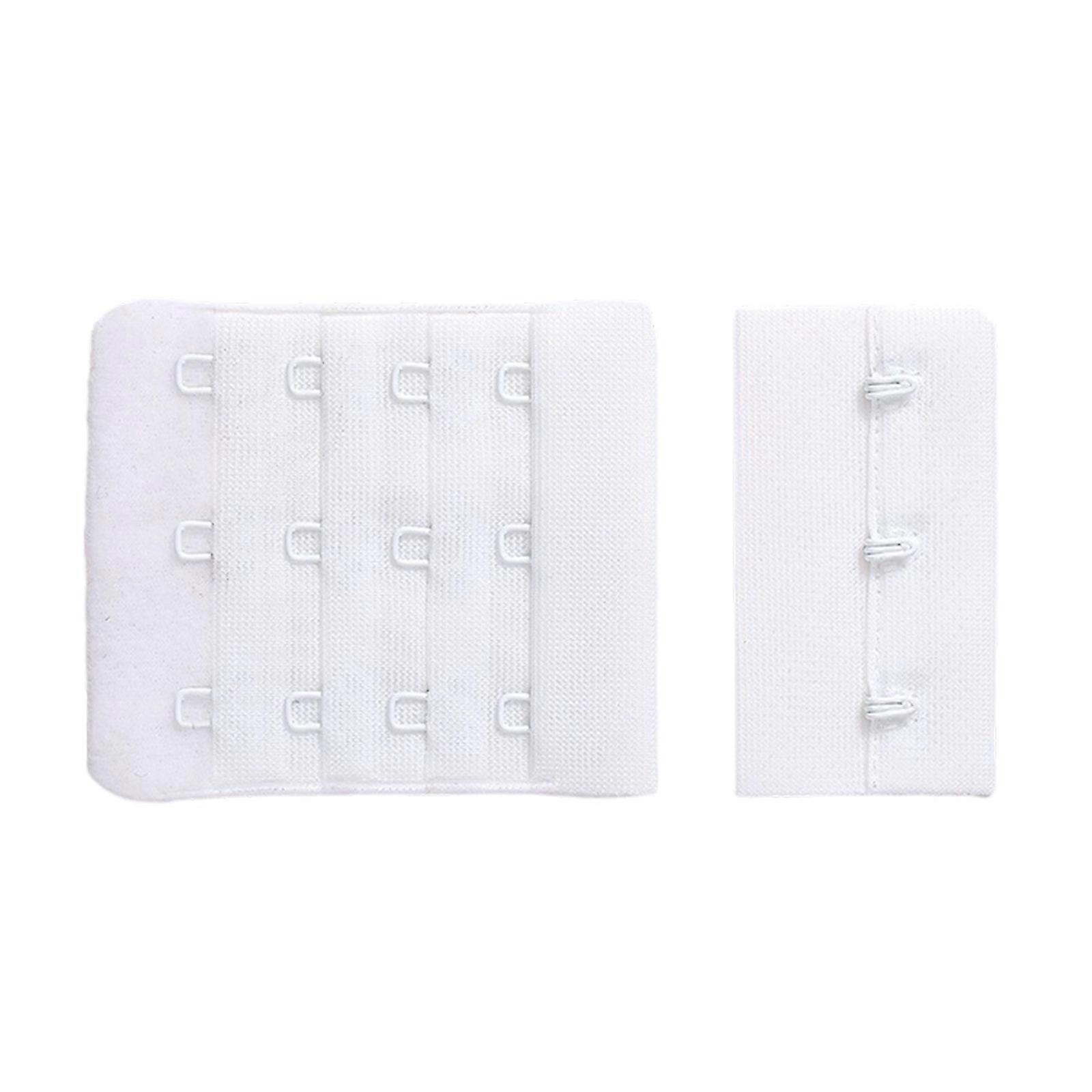 Women's Soft Comfortable Elastic Bra Extenders Back Bra Extension Strap 4Row 3Hooks Lady's Bra Extender Bra Band Hooks  White