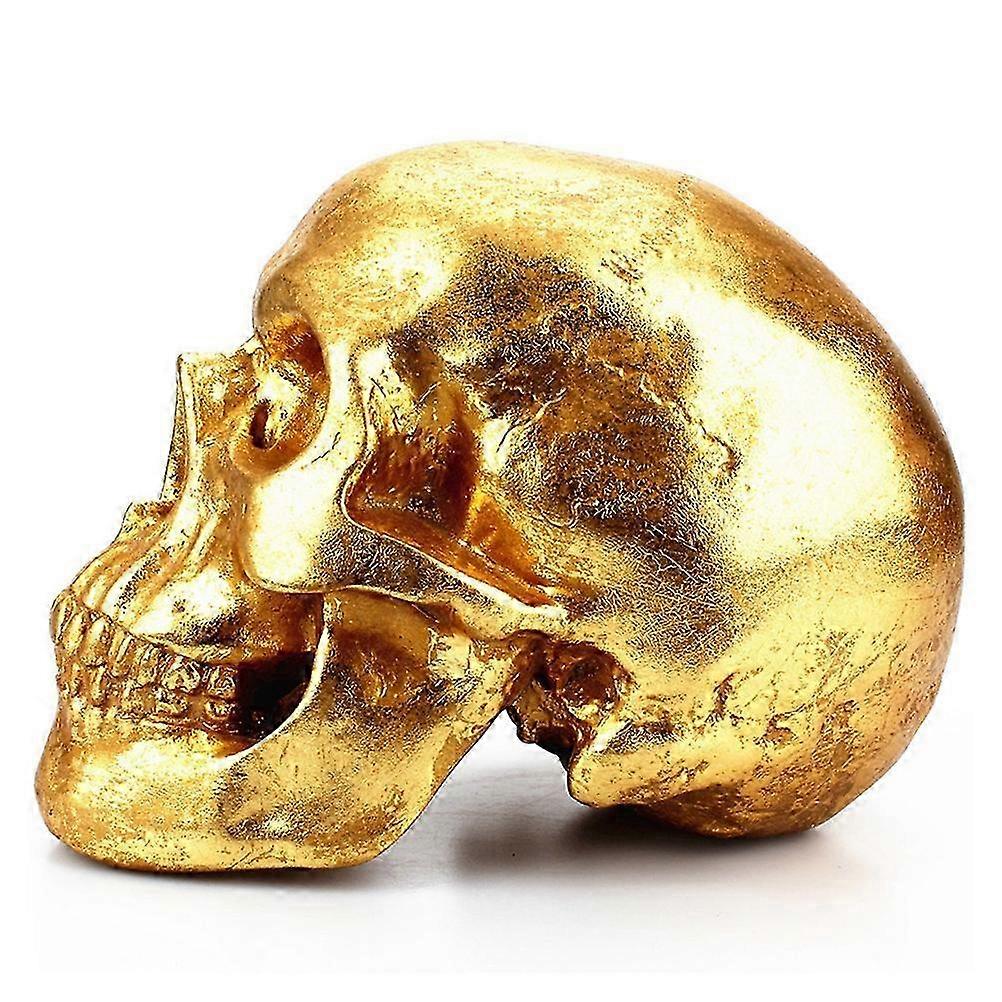 スカルアクセサリーゴールドスカルバンクかわいいスカルデコレーションハロウィーンデコレーションマネーストレージホームデコレーションアイテムゴールデン1個