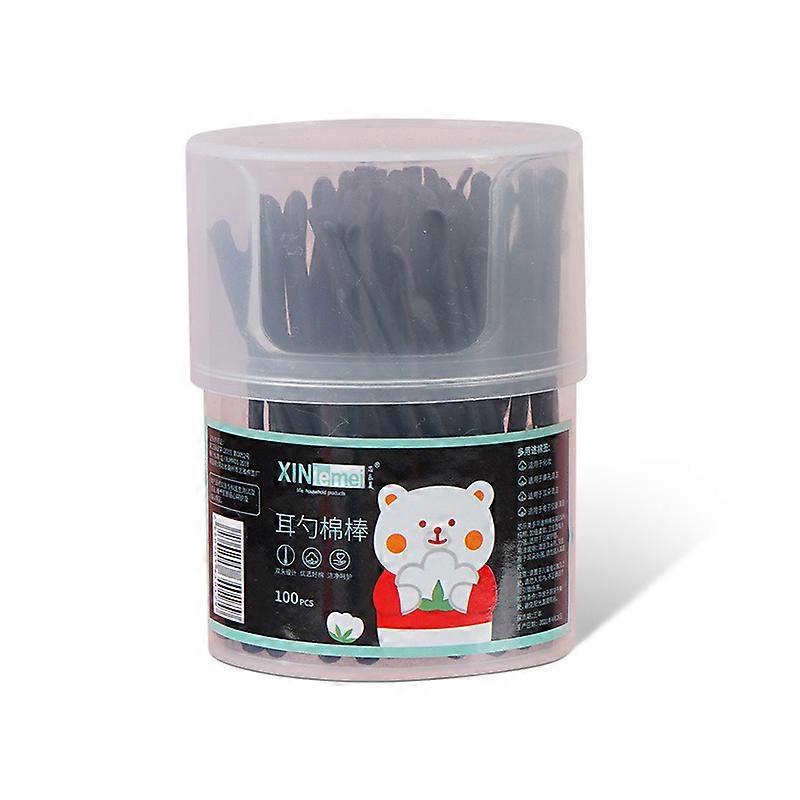 100Pcs Double Headed Ear Spoon Cotton Swab,Disposable Boxed Makeup Cotton Swab