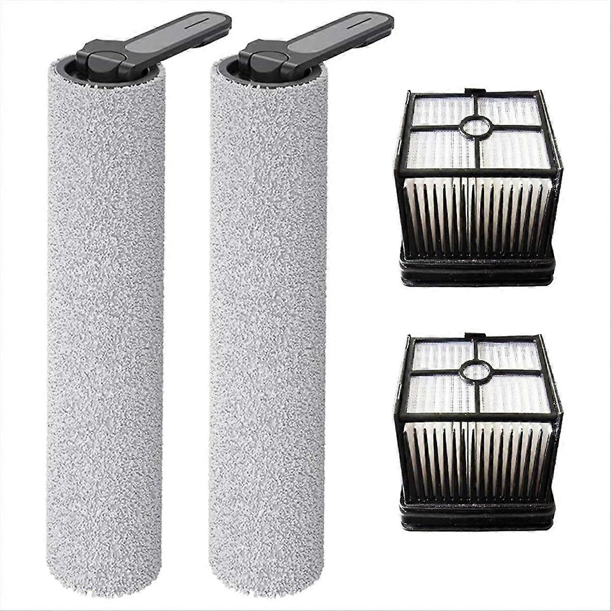 4Pcs Replacement Part Kit for W15 Wet Dry Vacuum Cleaner, 2 Roller Brush 2 Filter
