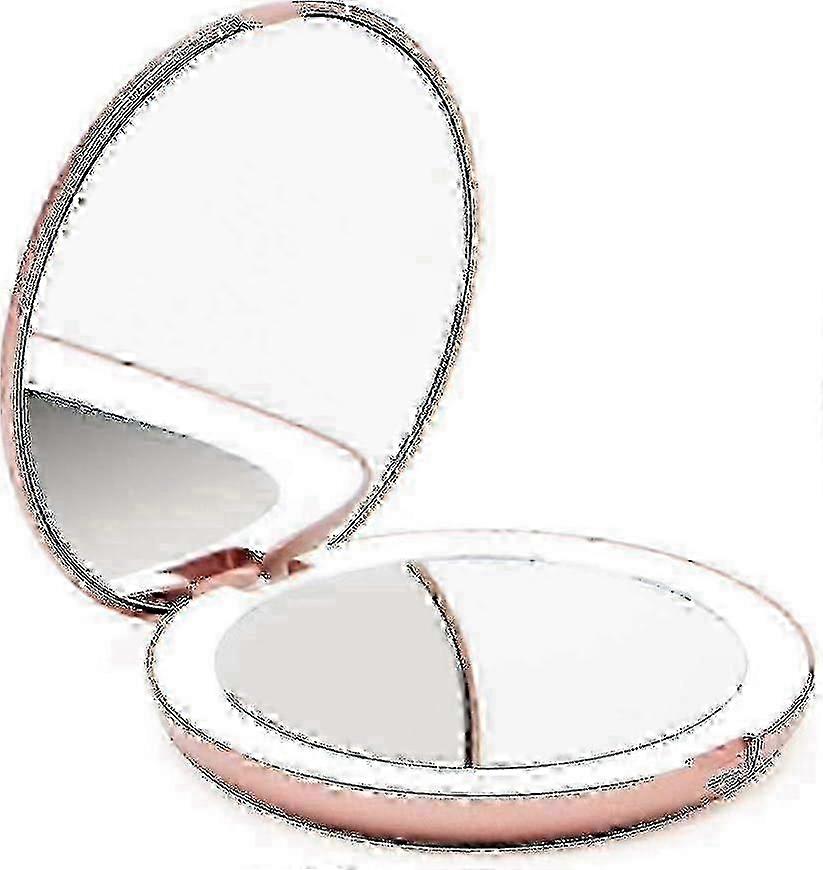 Fancii Led Lighted Travel Makeup Mirror, 1x/10x Magnification - Daylight Led, Compact, Portable, Illuminated Folding Mirror