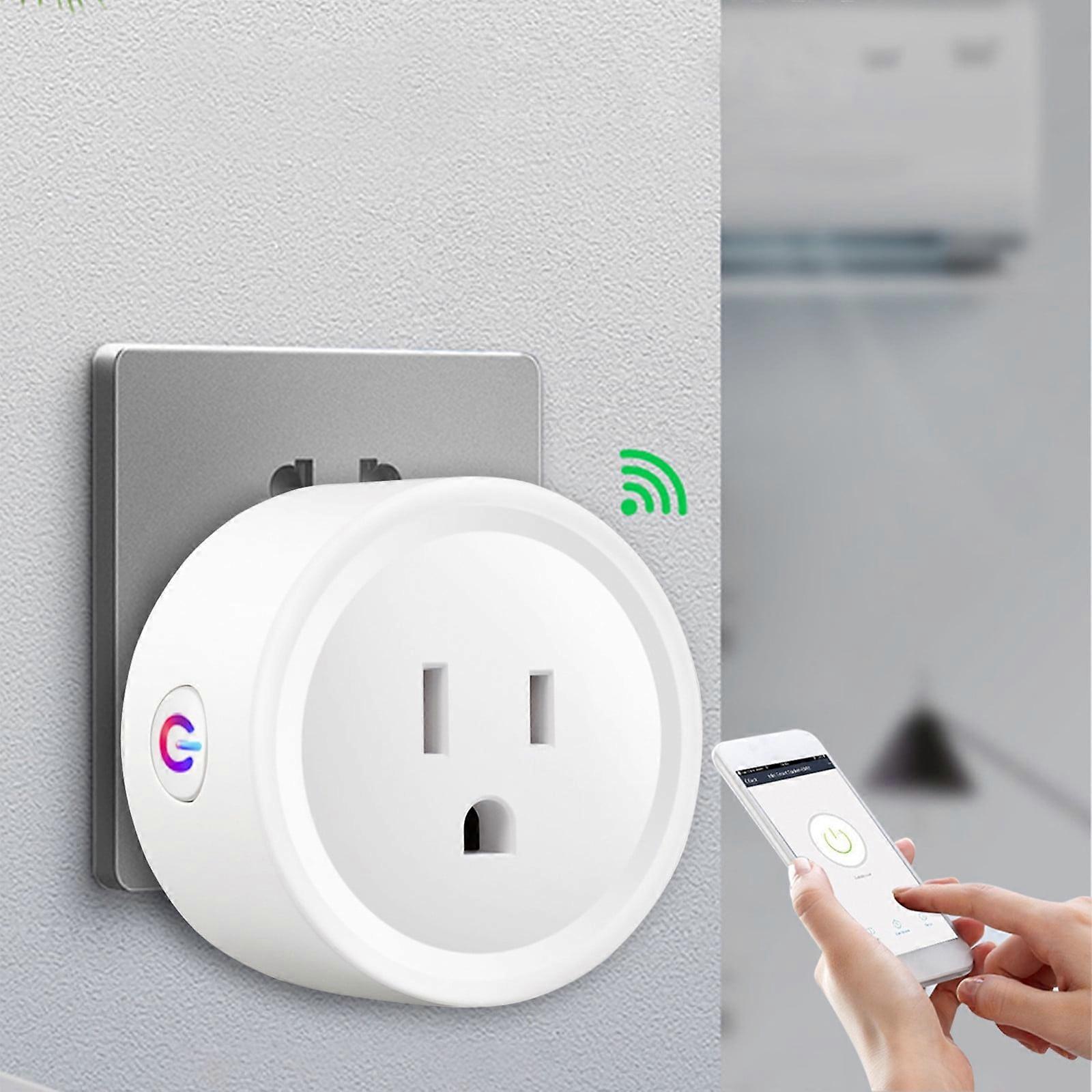 Gnobogi Smart Plug WiFi Outlet 10A, Compatible with Alexa & Google Assistant, Remote Control & Timer, No Hub Required, 2.4G Wi-Fi