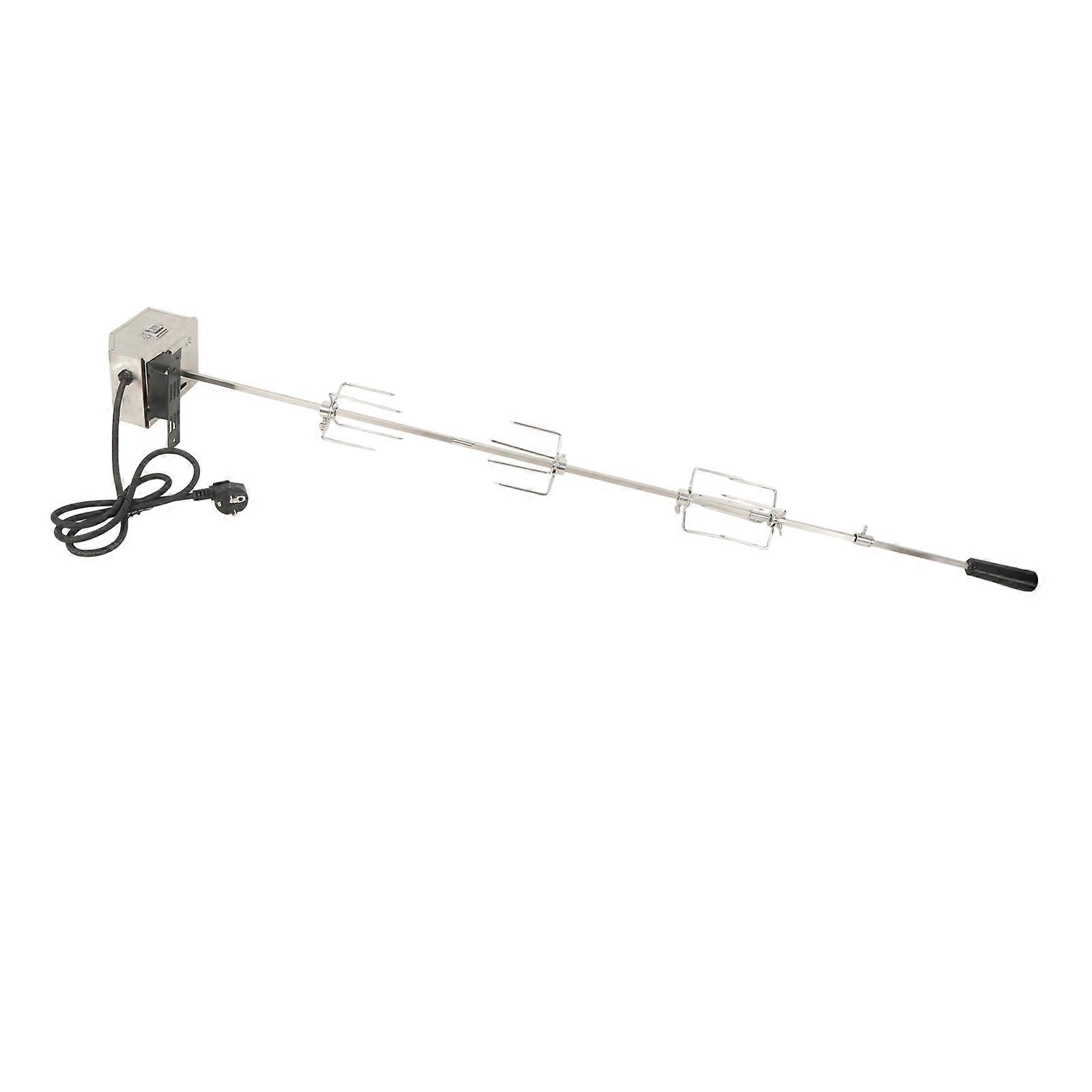 EU Standard 220V Electric Rotisserie Motor Untarnished Barbecue Spit Set With 3 Exchangeable Skewers And Forks Multicolor