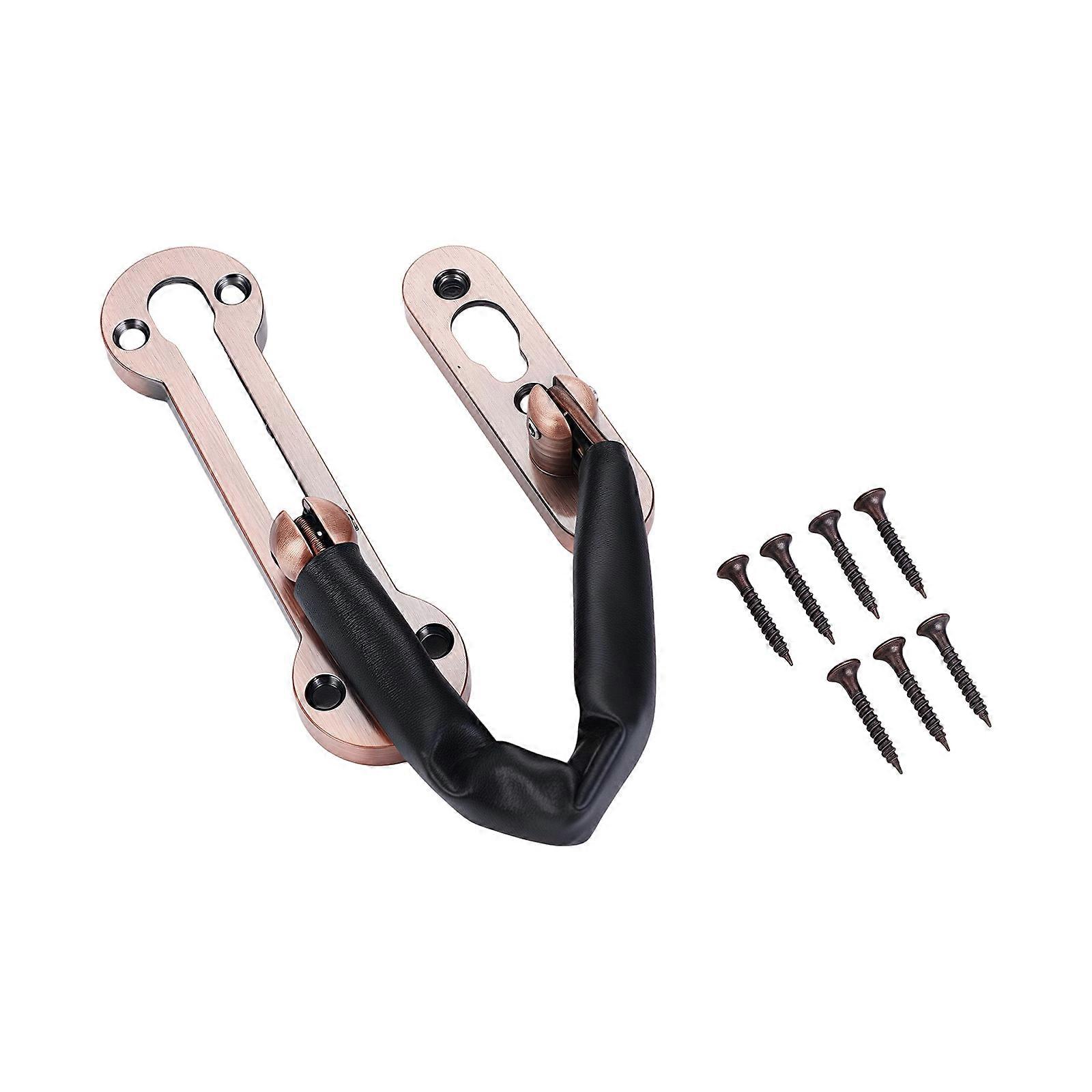 Quiet Closing Untarnished Door Safety Chain Hotel Security Device With Tool Complimentary Installation  Red ancient bronze