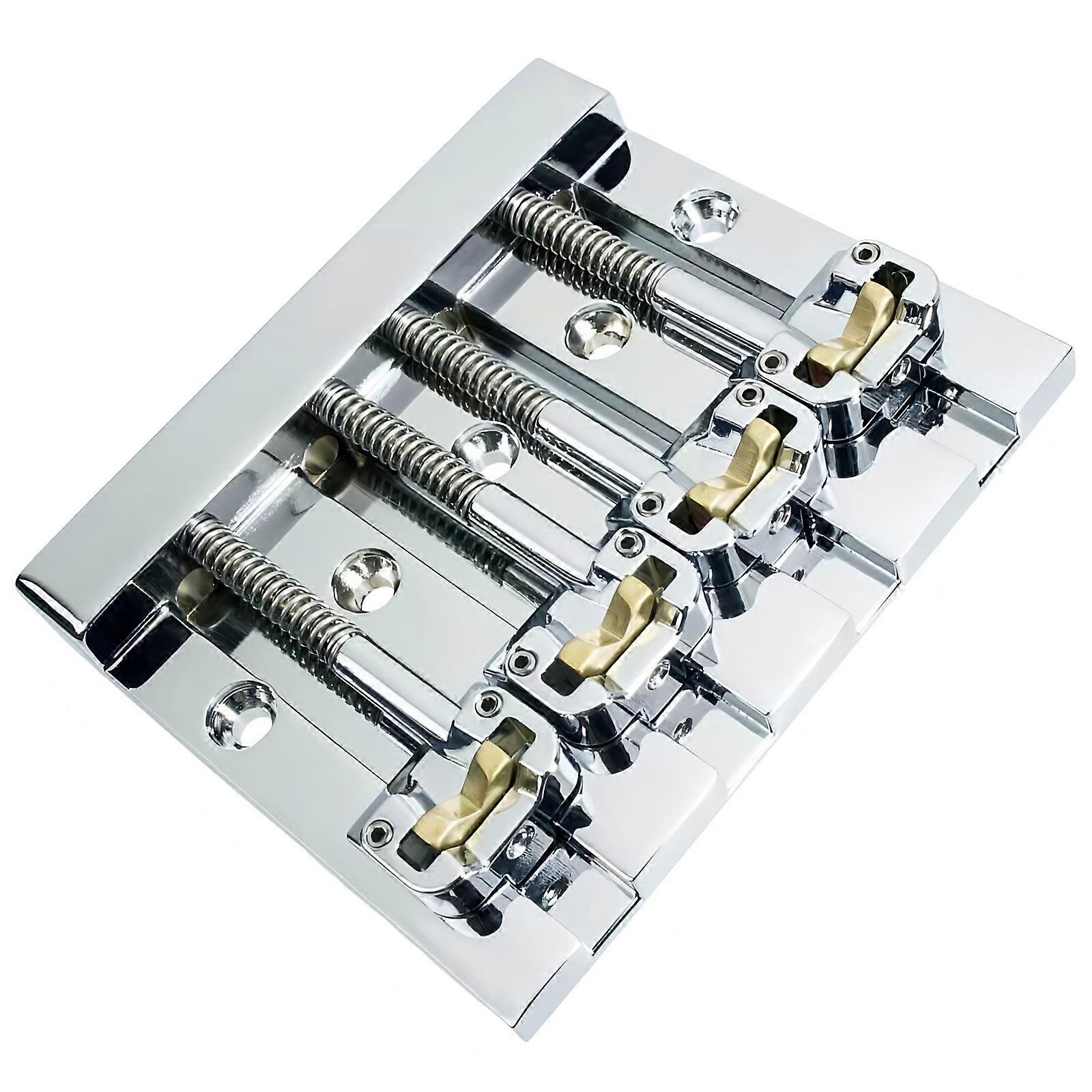High Mass 4 String Bass Bridge Notched Saddles Inserts 5 Hole Mounting System For Precise String Alignment Multicolor