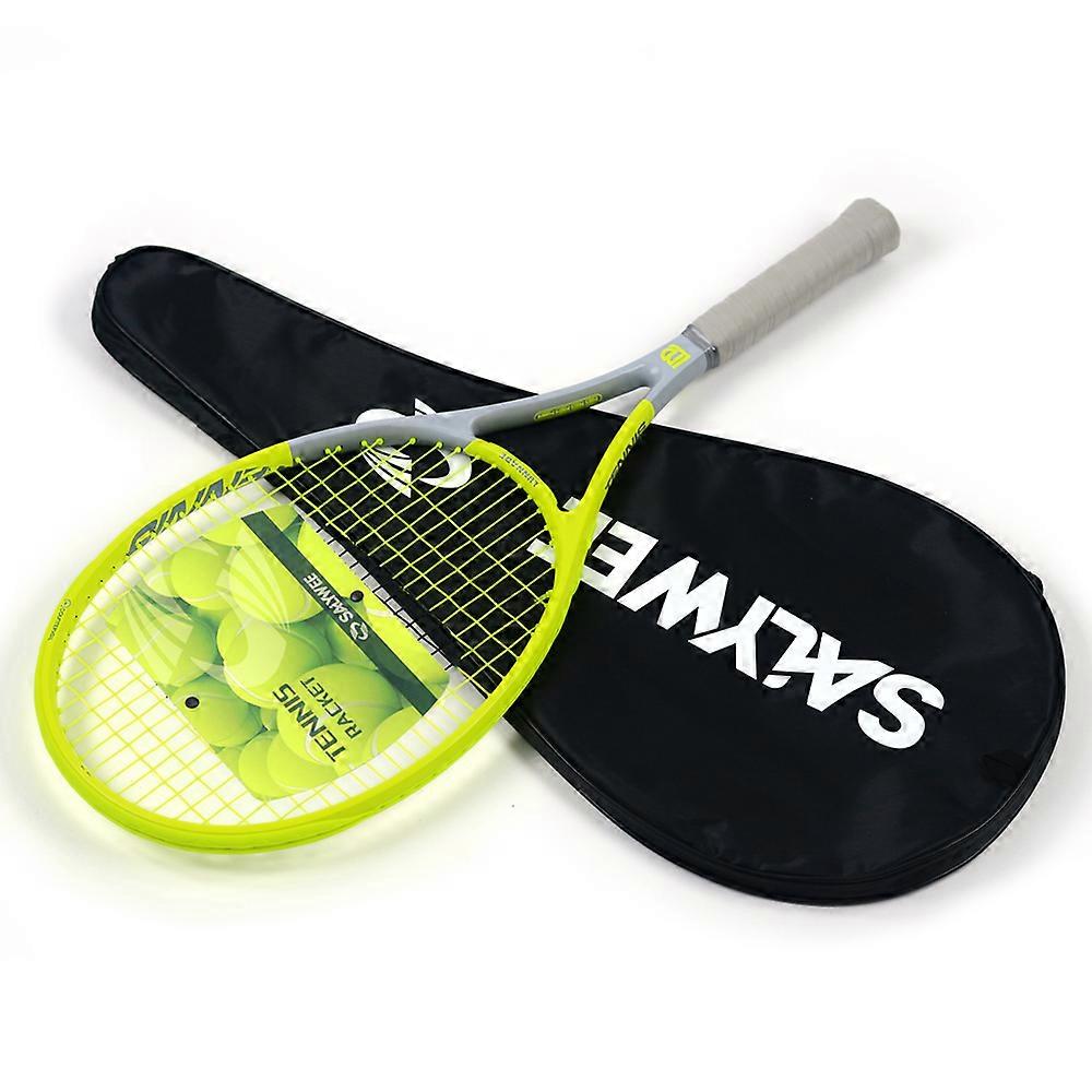 SALYWEE Gemini Composite Carbon Tennis Racket | Already Threaded 300±10g Ultra-Light for Beginners | Pro Unisex Training Racket
