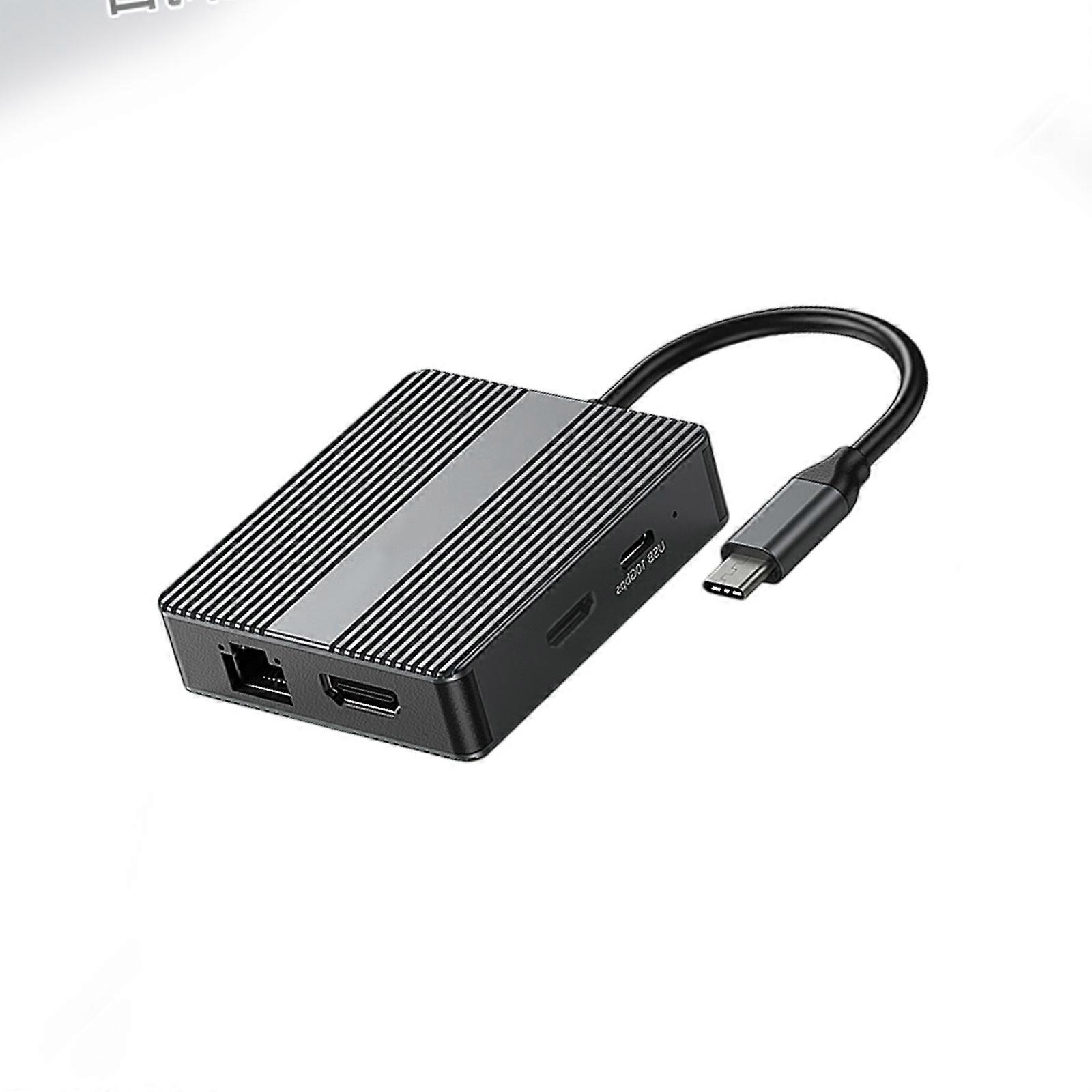 7 in 1 USB C Adapter Aluminum Design PD100W Charging Double 4K60Hz DisplayPort For Multiple Platform Devices Multicolor