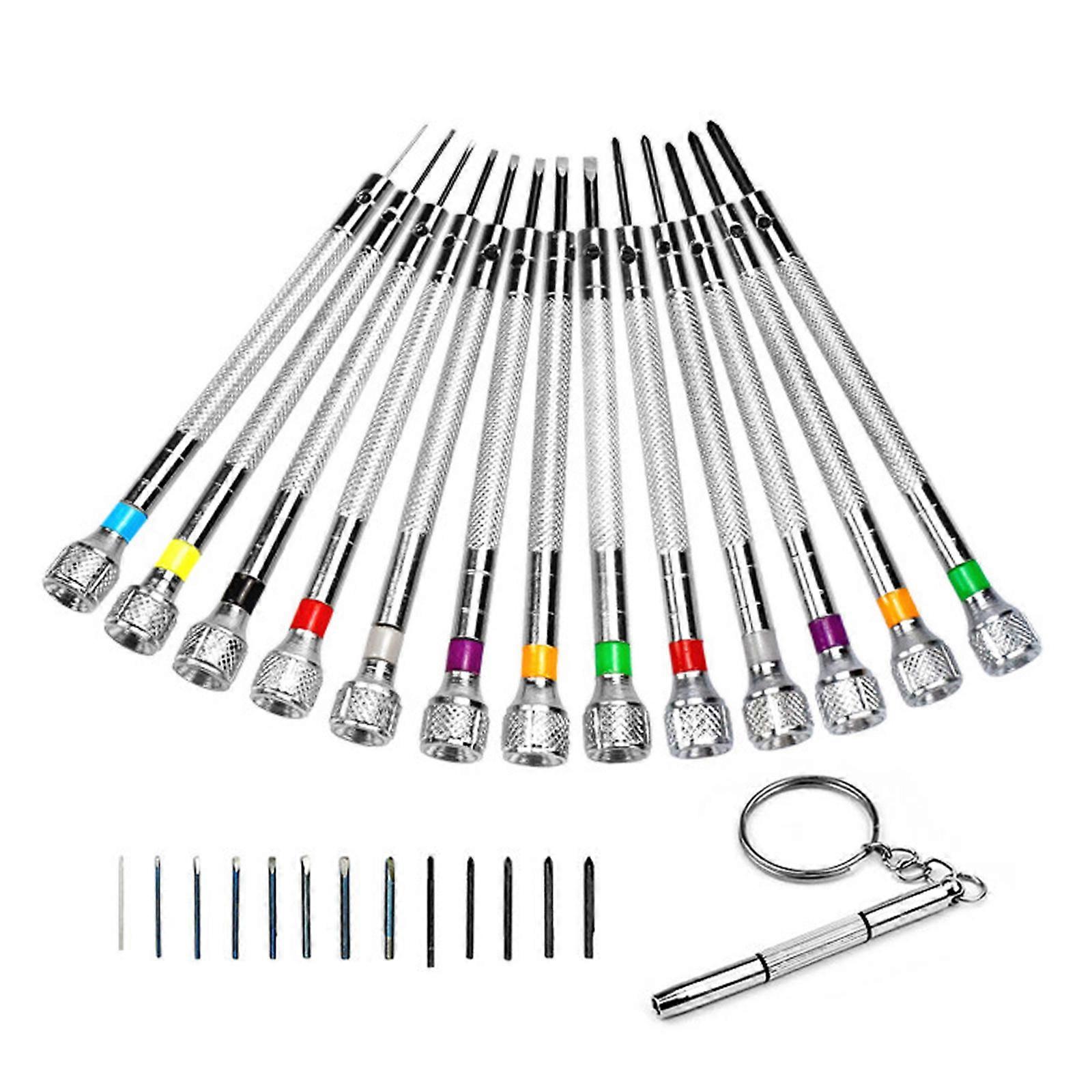 Multipurpose 13 Piece Antislip Screwdriver Set Color Coded Design Suitable For Instrument Watchmakers Electronic Repairs Multicolor