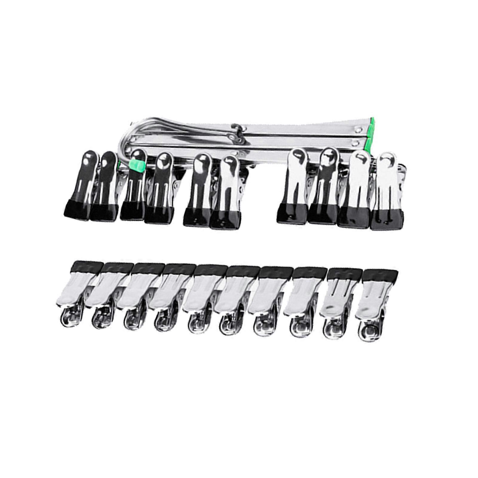 Foldable Hanger Windproof for 135 120 Film Darkroom Developing Accessories Drying Hanging Rack with 10 Clips Tool Multicolor