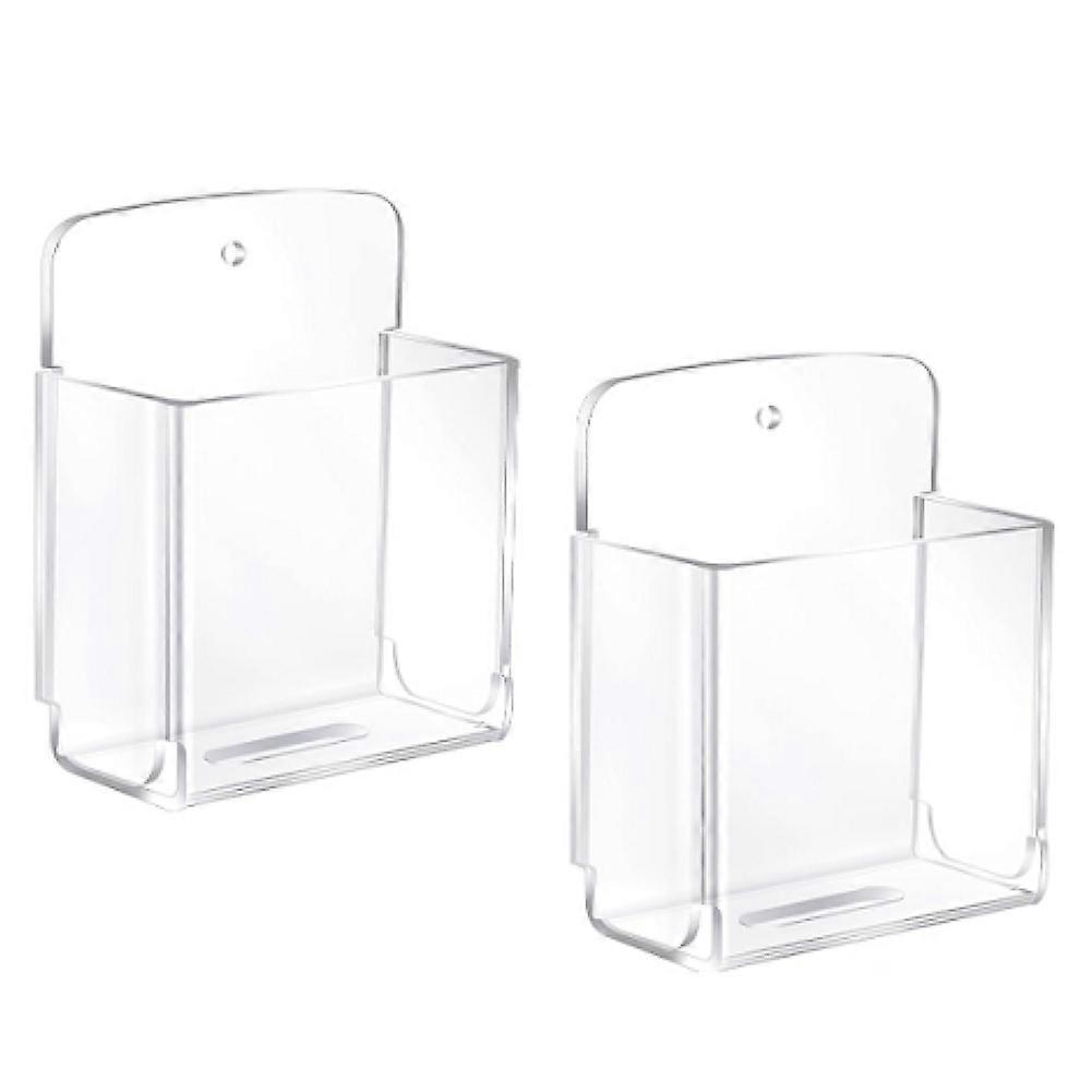 2Pack Acrylic Remote Control Holder Adhesive Wall Mount