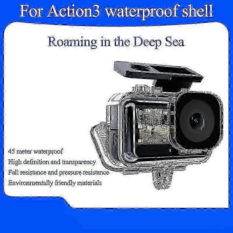 Waterproof Protective Case For Sports Camera, Diving Housing, Hard Shell For Dji Osmo Action3, Anti-drop, Degree Of Compression