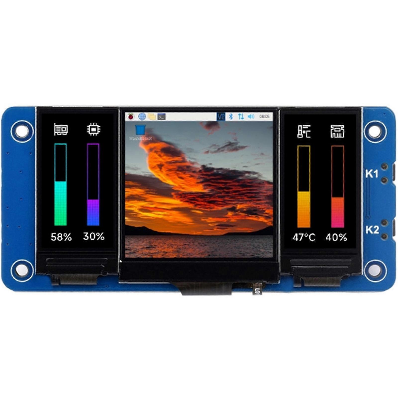 1.3 Inch IPS LCD Main Screen for RaspberryPi LCD Display IPS HAT Screen Double 0.96inch IPS LCD Screens Replacement Multicolor