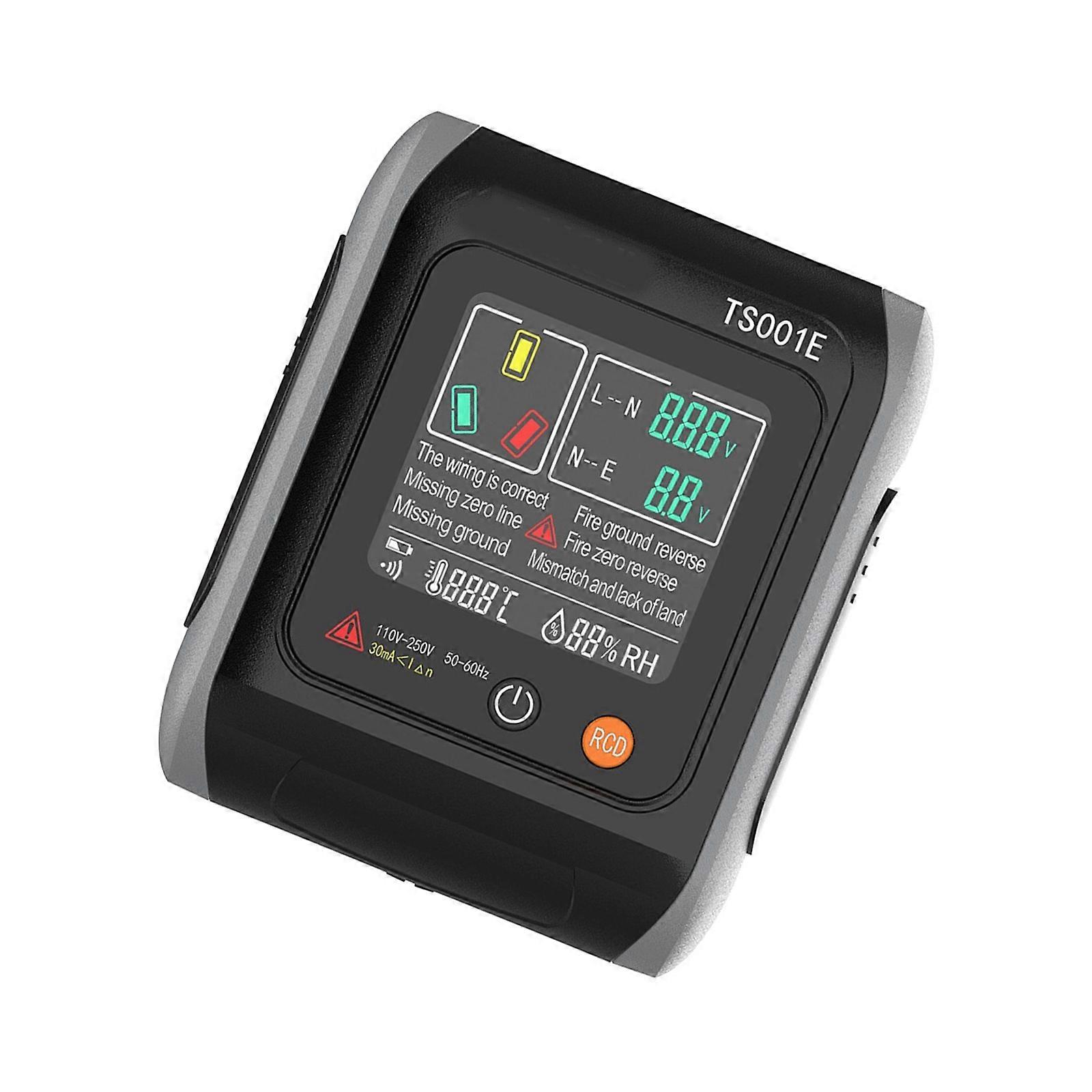 Electric Socket Analyzers With Temperature & Humidity Functions Climate Monitoring Diagnostic Tool for Office Shops Home Multicolor