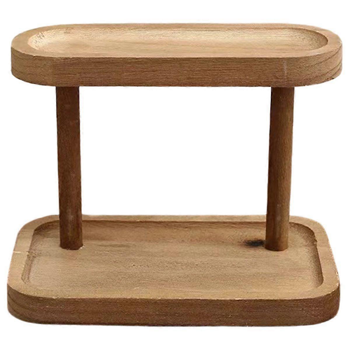 1 Wooden Storage Rack 2 Layers of Desktop Display Rack Desktop Dressing Table Cosmetic Storage Rack