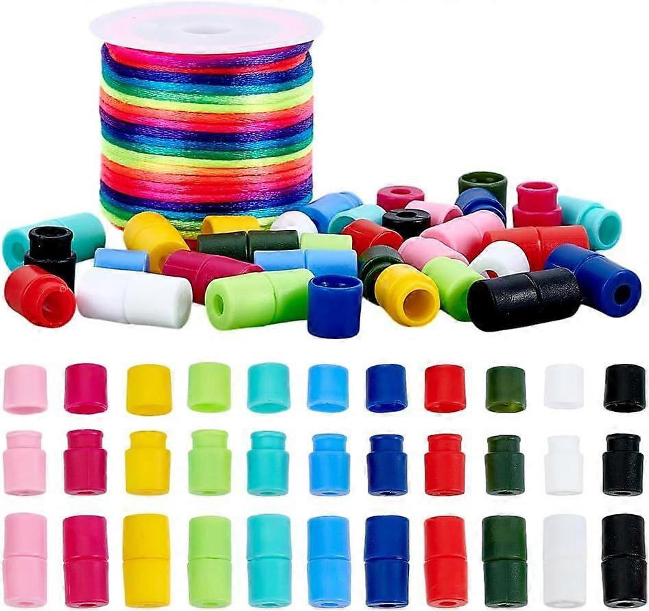 11 Colors 22pcs Lanyard Breakaway Clasps 20mm Bead Barrel Connector Safety Buckle Closure Clasp with 2mm x 10.9 Yards Colourful String Cord for Bracel