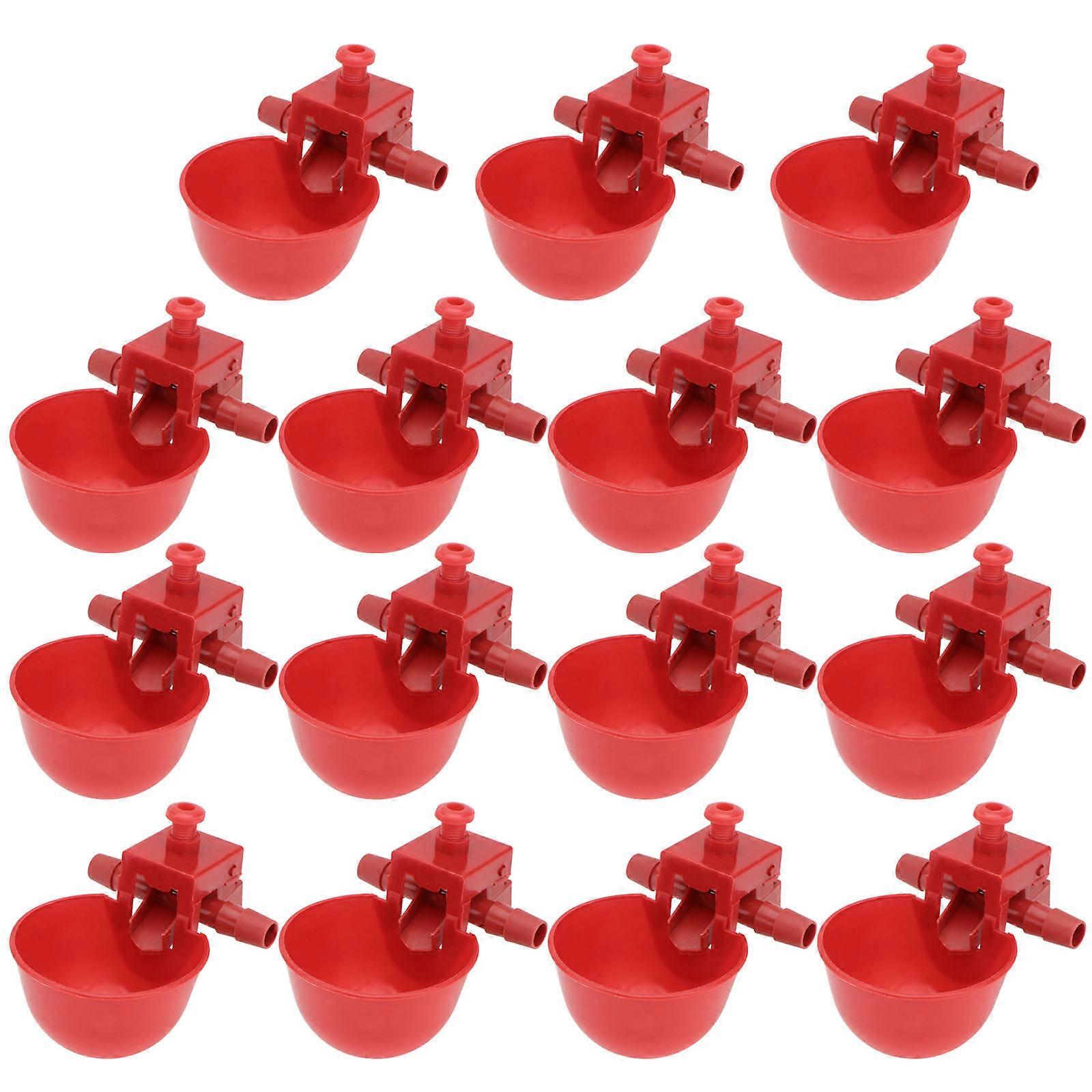 Pigeon Drinker Adjustable Automatic Drinking Bowl for Poultry 15Pcs Red