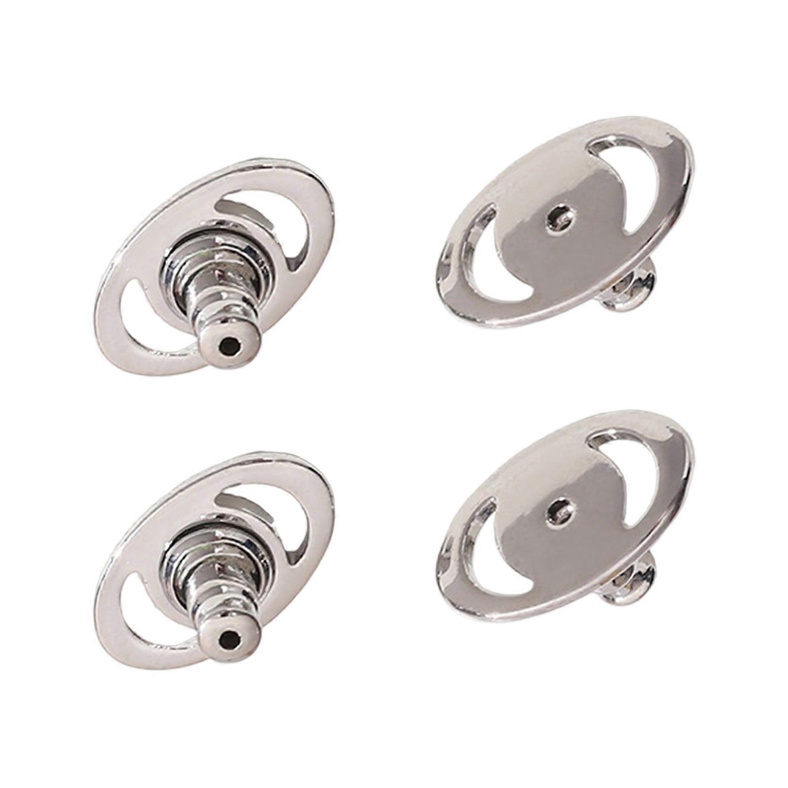 Sophisticated Earring Stabilizer Backs 4pcs Prevent Drooping Heavy Studs Adjustable Support For Sensitive Ears  Silver