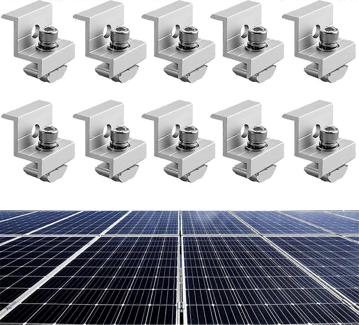 10 standard solar panel end clips, aluminum solar panel brackets, solar