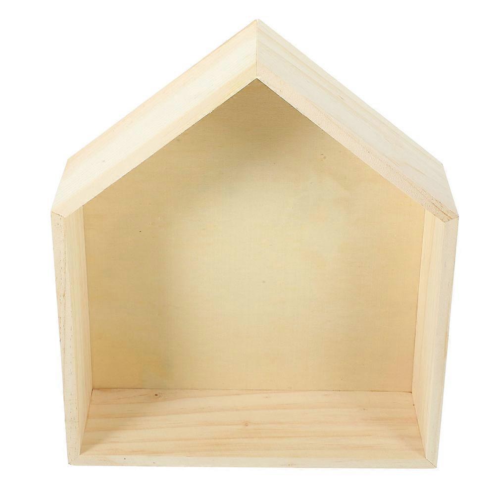 Pentagon Wall Shelf Solid Wood Floating Shelf for Bedroom 1 Piece Decor