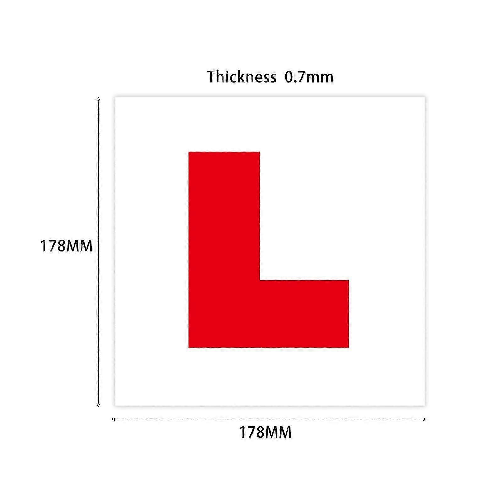 2 Pack of  Fully Magnetic L Plates for New Drivers,Learner Plates with Stronger Magnetism and Bigger Thickness