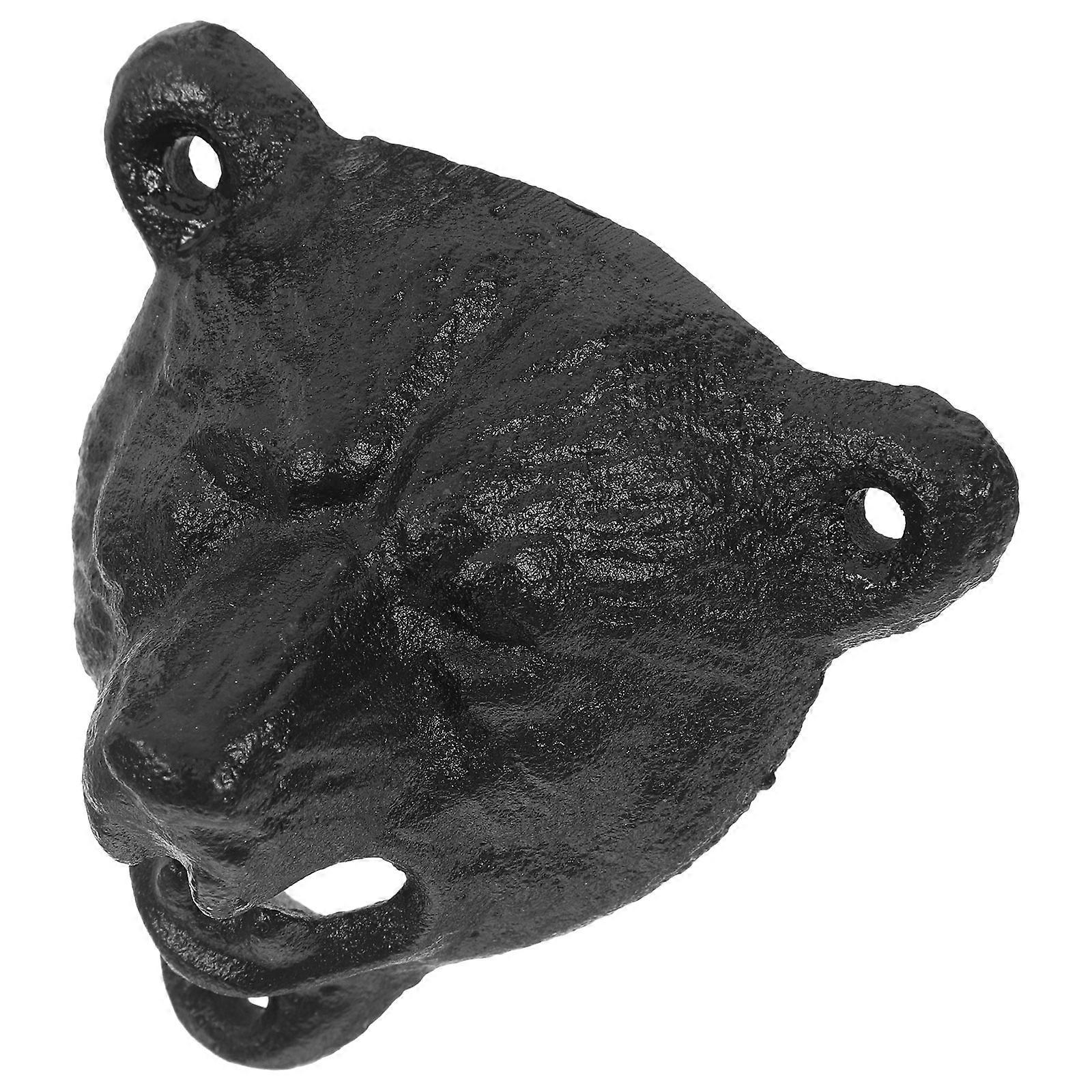 Cast Iron Bear Head Bottle Opener Wall Mounted for Opening