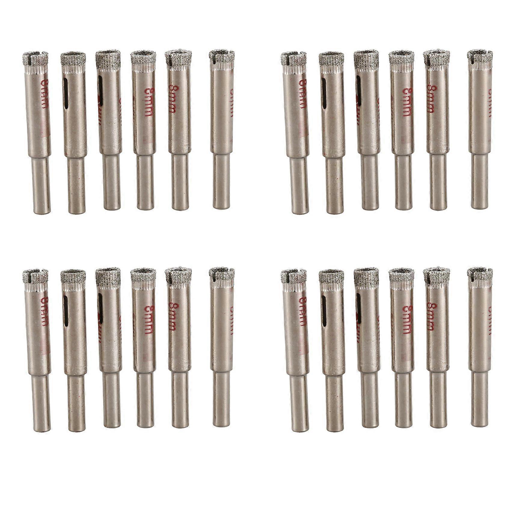 24 Pcs 8mm Diamond Core Drill Bits Ceramic Tile Glass Hole Saw