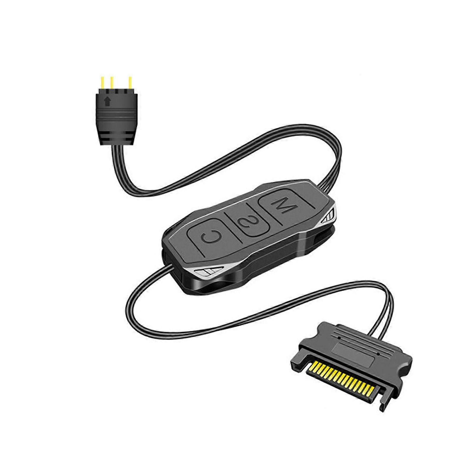 5V3Pin ARGB PC Lighting Controller With Easy Modes Switching Color Customization For Users Enthusiasts 5V3Pin Connectors  Black