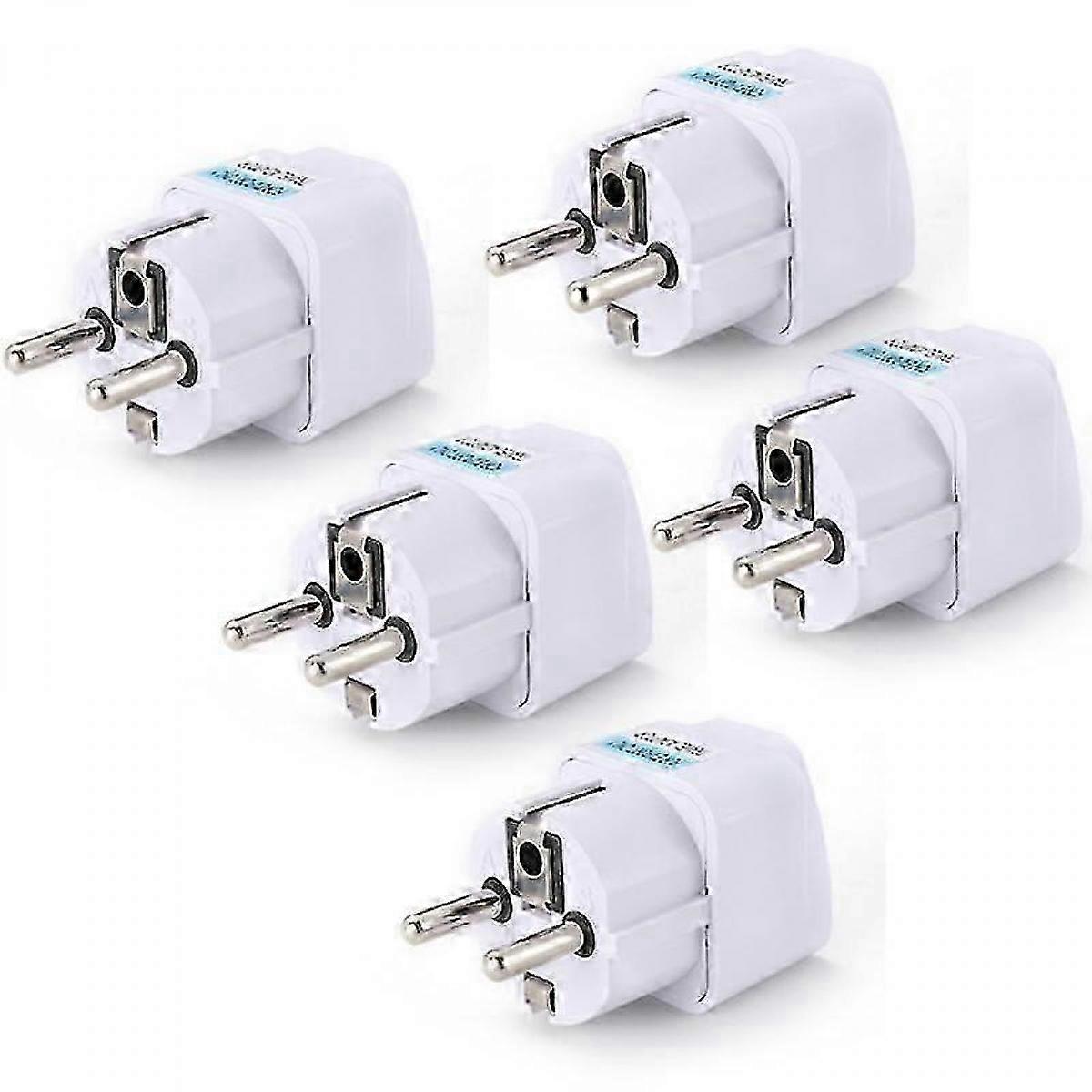 5X EU Plug Adapter DE To EU Plug Adapter 10A 250V Universal Travel Adapter EU Socket