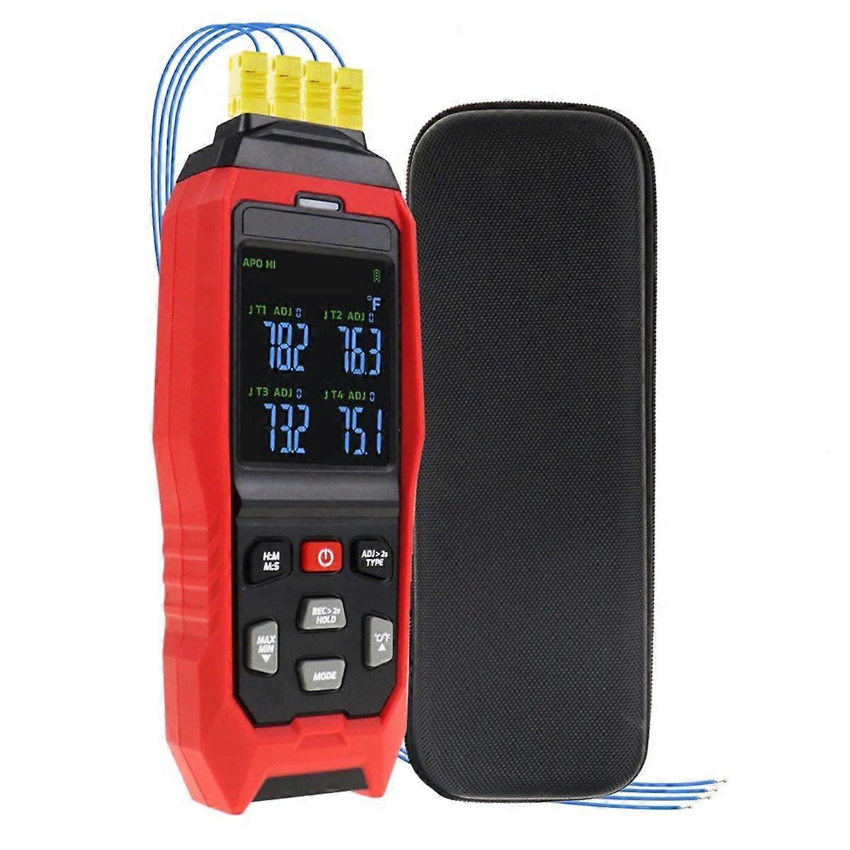 4 Channels Thermocouple Thermometer Data Logger Thermometerc K Type Temperature Logger with Sound & Light Alarm