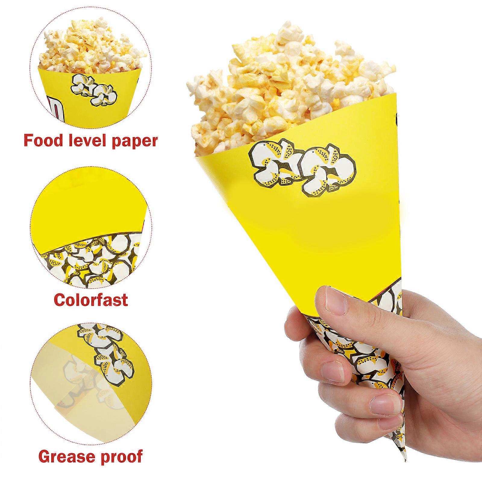 50 stk papir popcornposer kjegleformet popcorn behandle poser fest individuelle porsjoner popcornposer