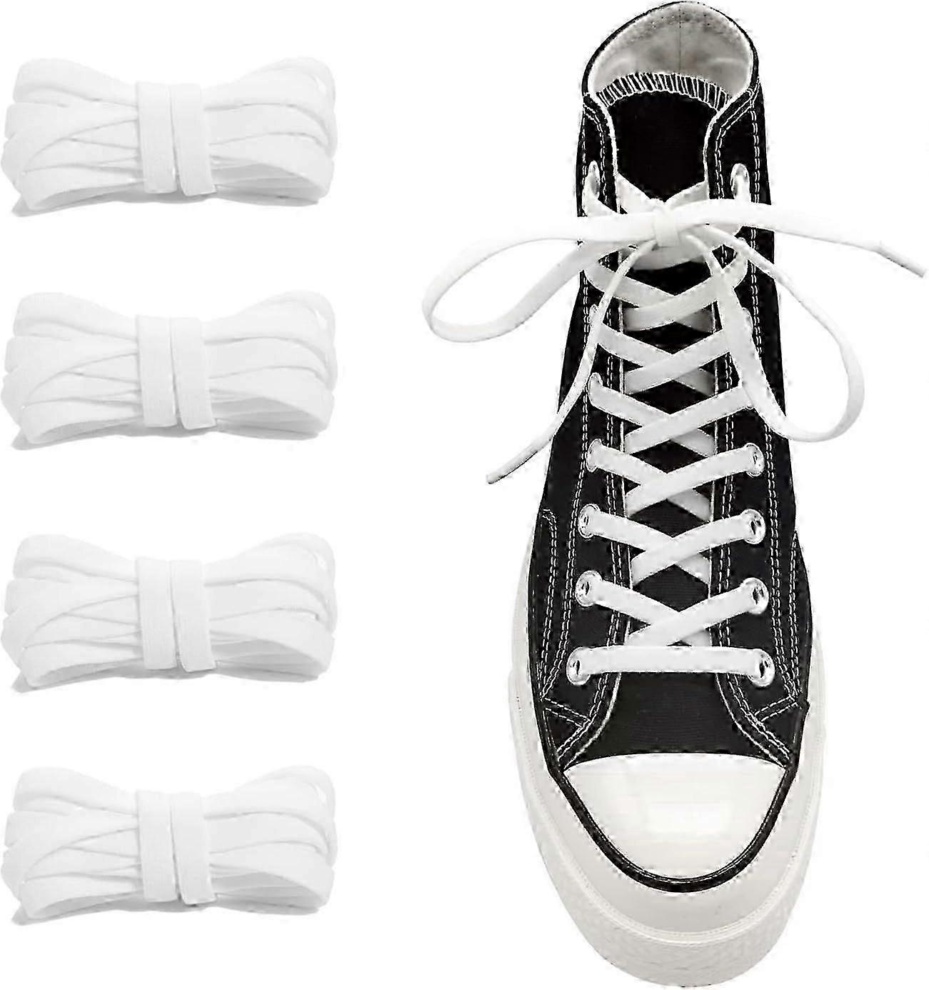 2 Pairs 5/16" Wide Elastic Shoe Laces Replacement Laces for Converse High Tops_i*