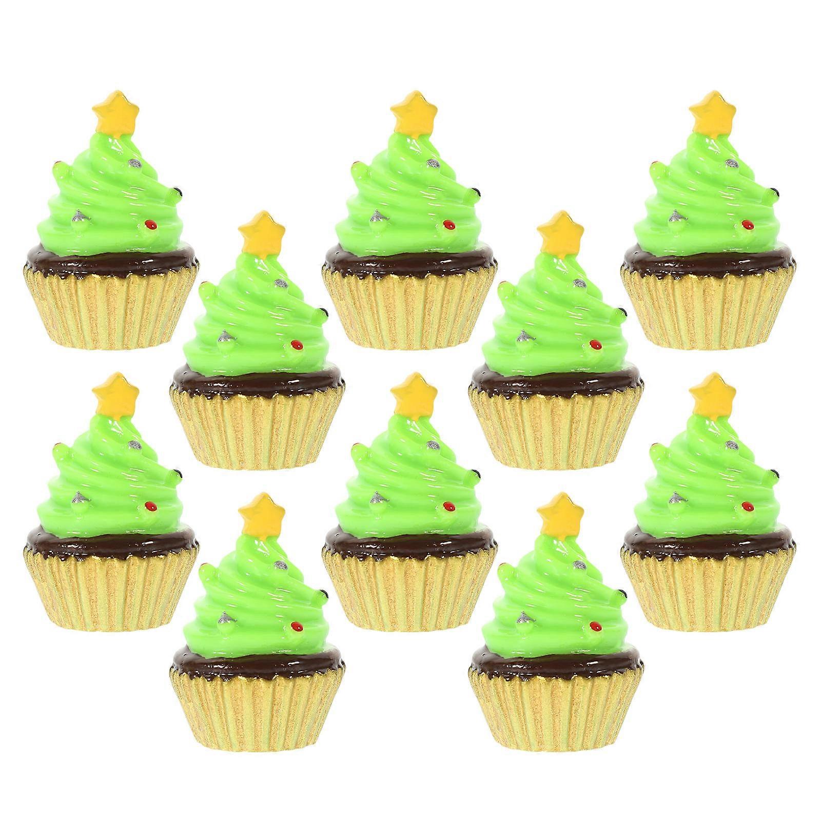 Artificial Cupcake Models Simulation Cake for Decoration 10Pcs Set
