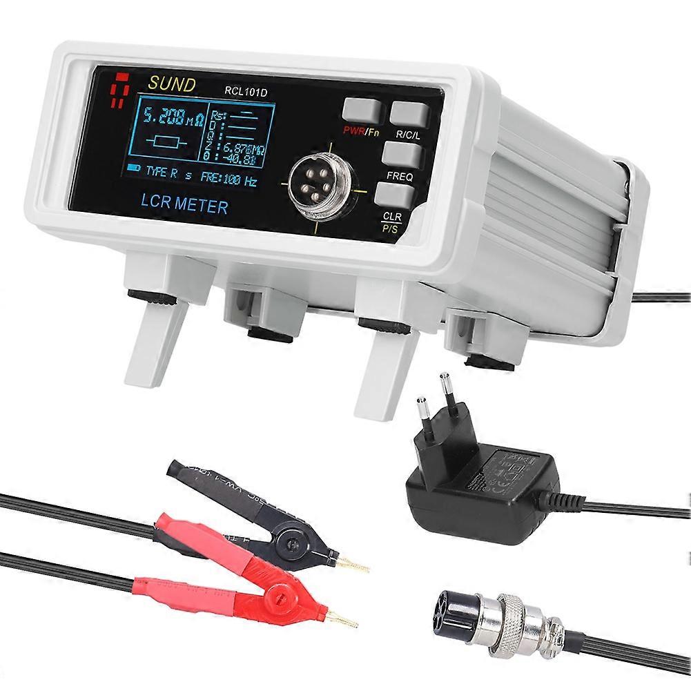 RCL101D Digital Bridge: High-Precision 3-in-1 LCR Meter with Auto-Ranging, Multi-Freq (100Hz/10kHz) & Dual Modes EU-PLUG