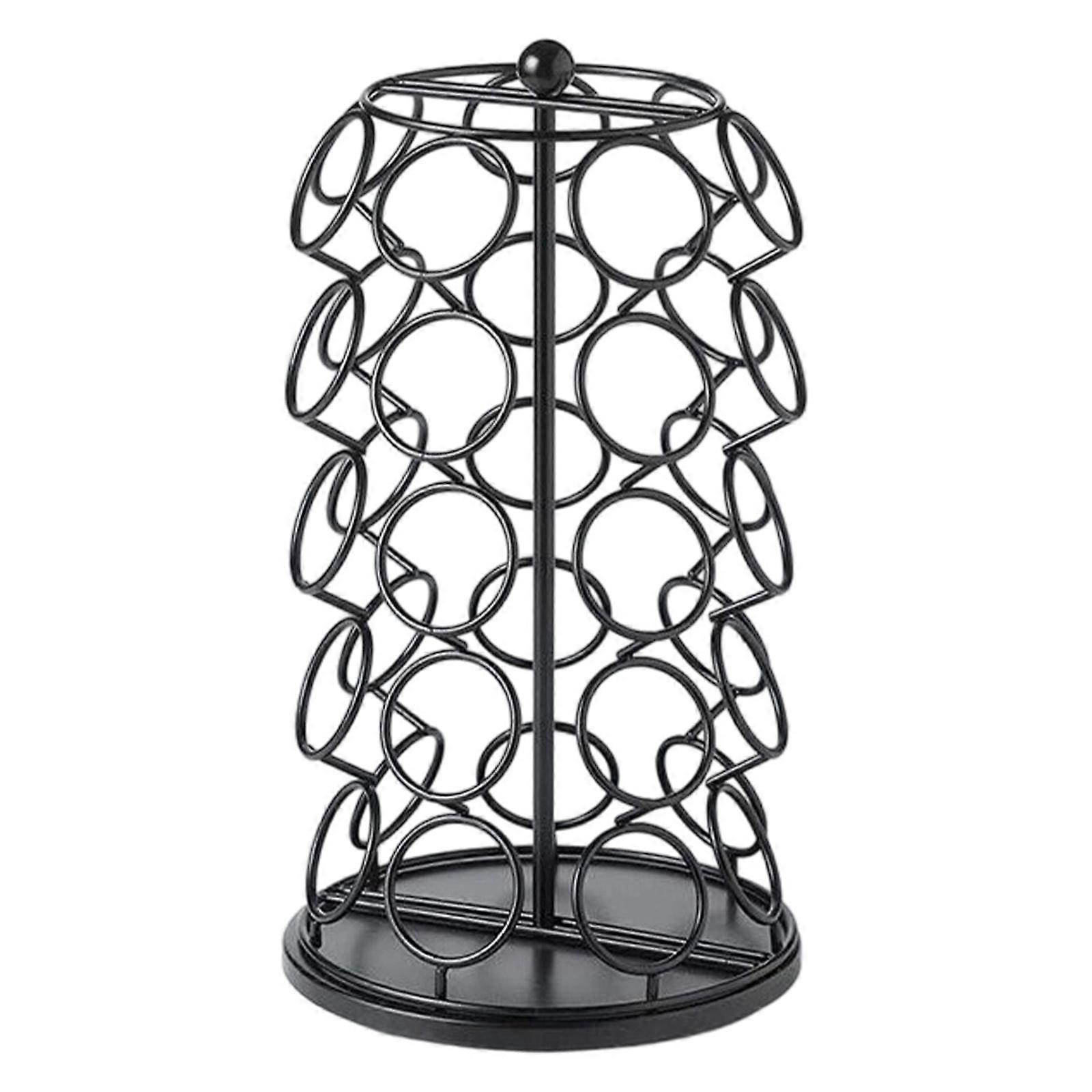 Coffee Capsules Rotating Holder 360 Degree Turn Design Iron Space Efficient Organizer Kitchen Accessory Multicolor