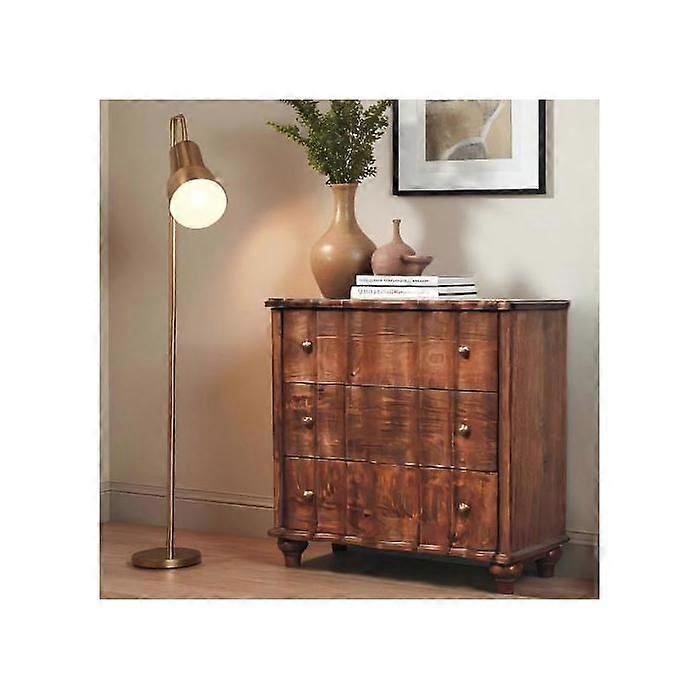 Solid Wood Camille Chest, 3 Drawers, Brown