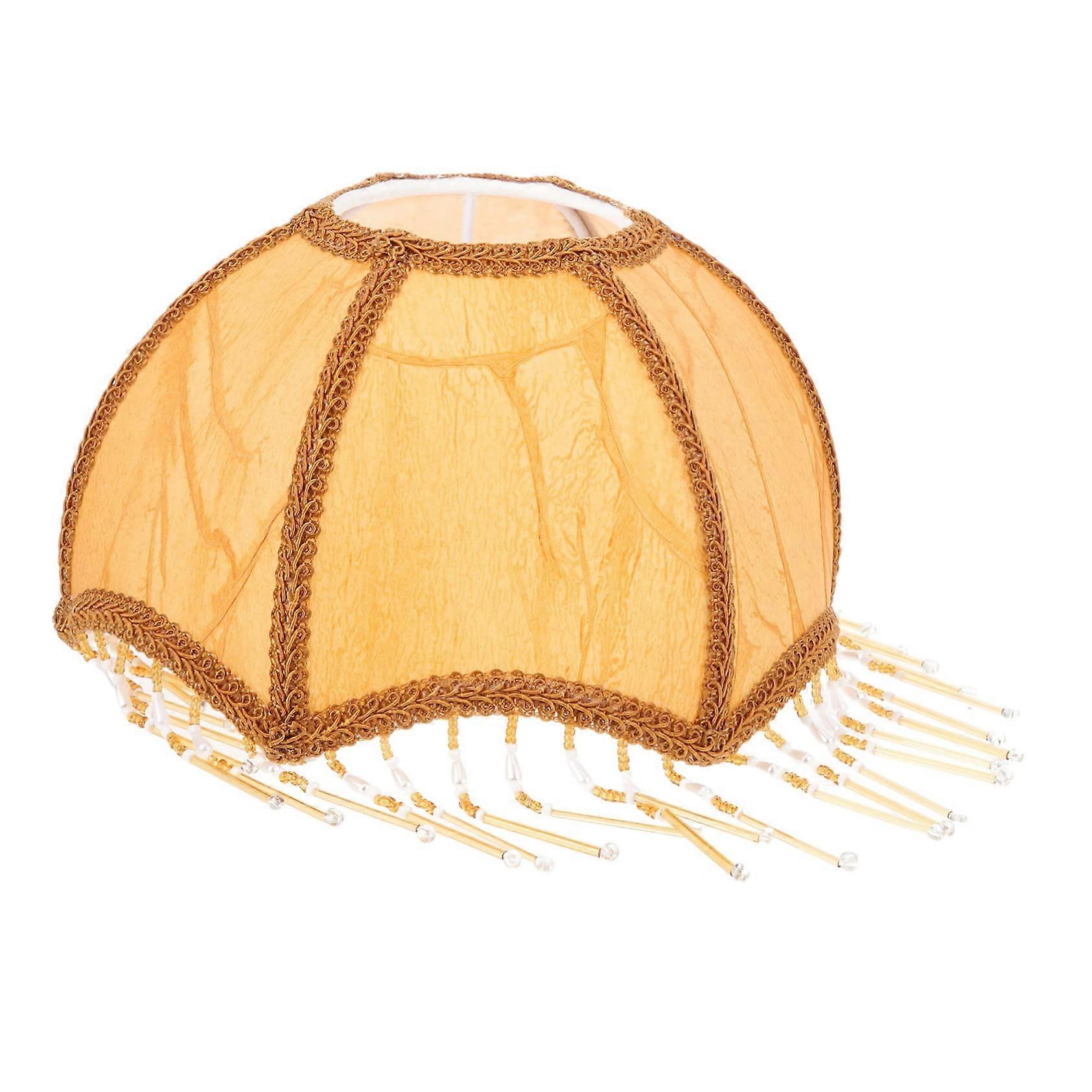 Victorian Lampshade with Elegant Tassels, Luxury Fabric for E27 Socket Table or Floor Lamps