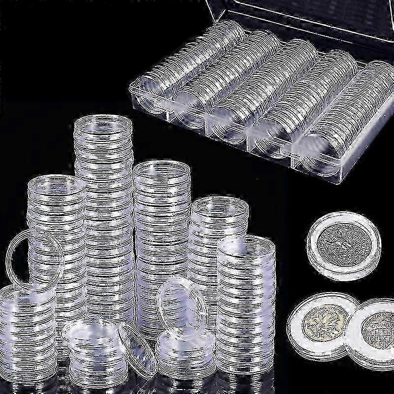 100pcs Transparent Coin Capsules for Easy Identification and Collection