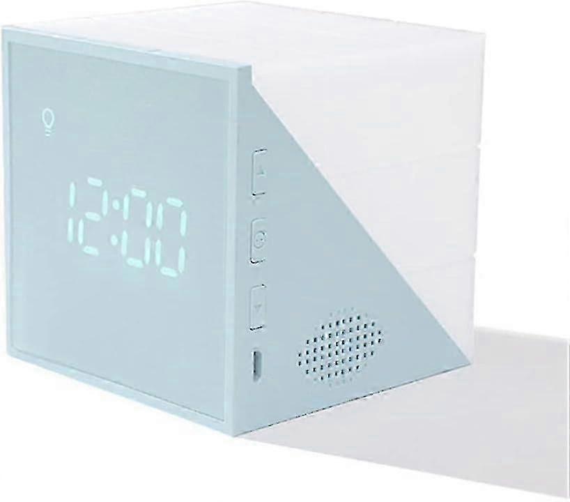 Smart Alarm Clock Cube Usb Digital Electronic Smart Digital Desk Clock (blue)
