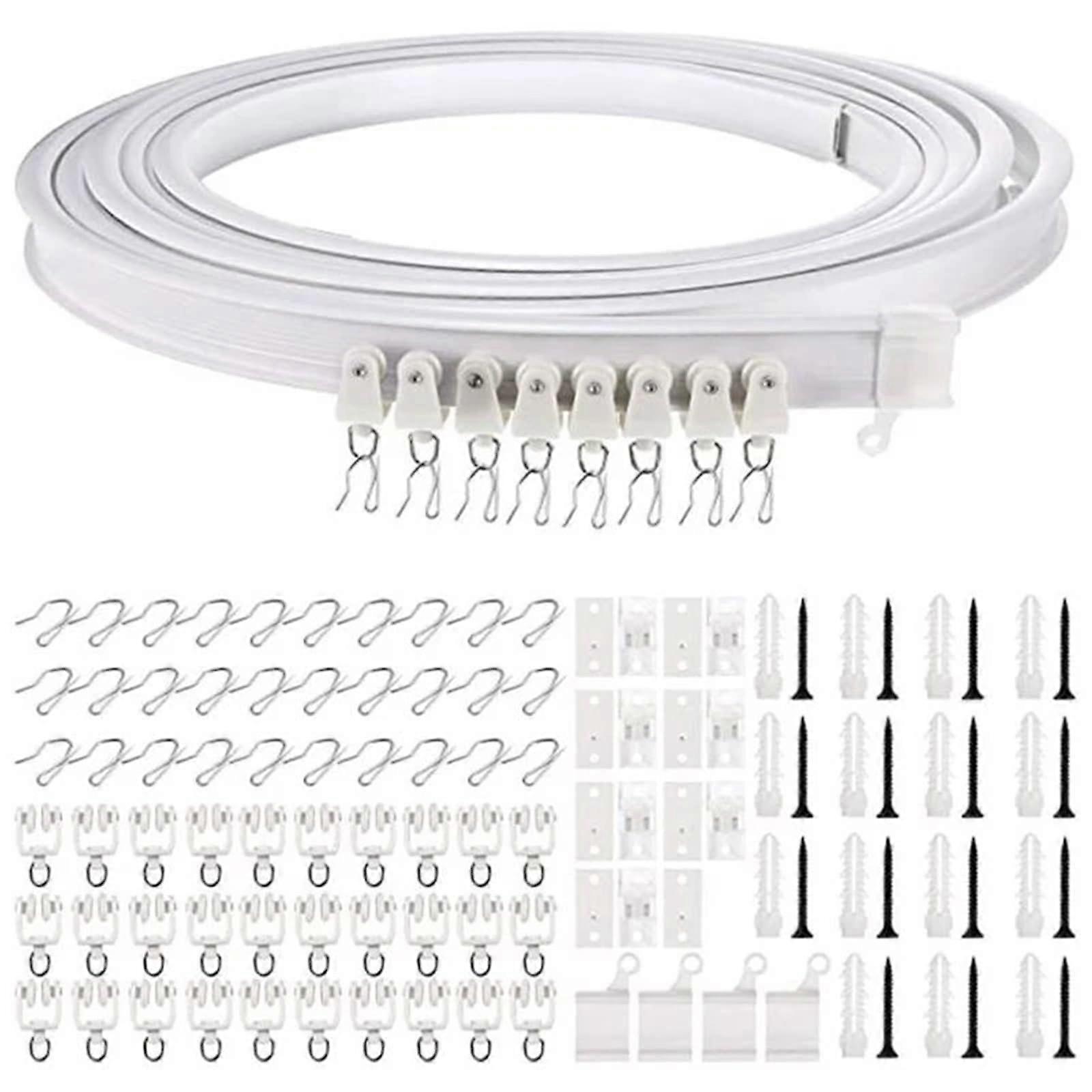 Flexible Ceiling Curtain Track 16.5FT Bendable Rail for Room Divider and Bay Window Installation