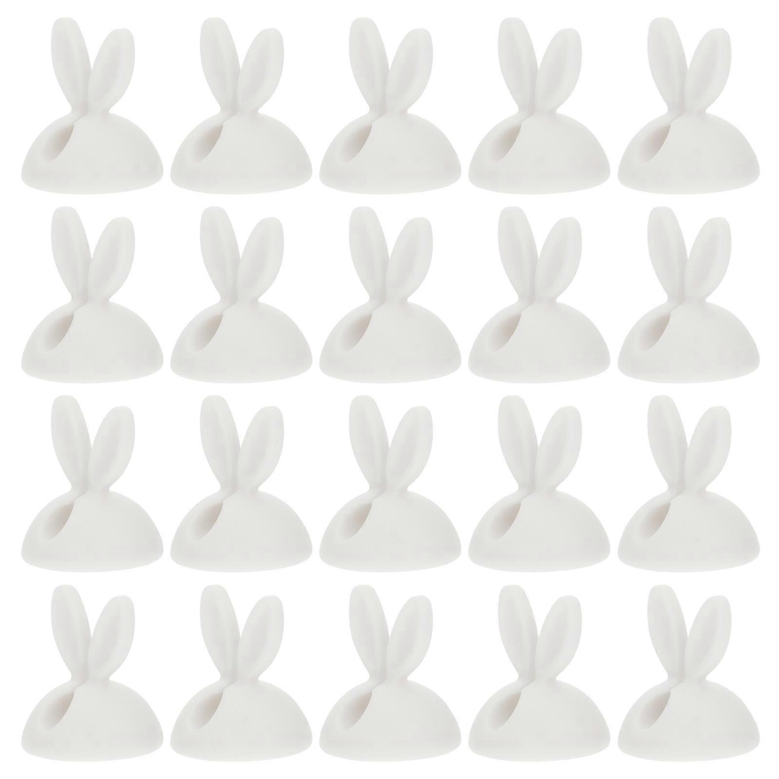 Cable Management Organizers Rabbit Shape Single Hole for Desktop Use 20Pcs