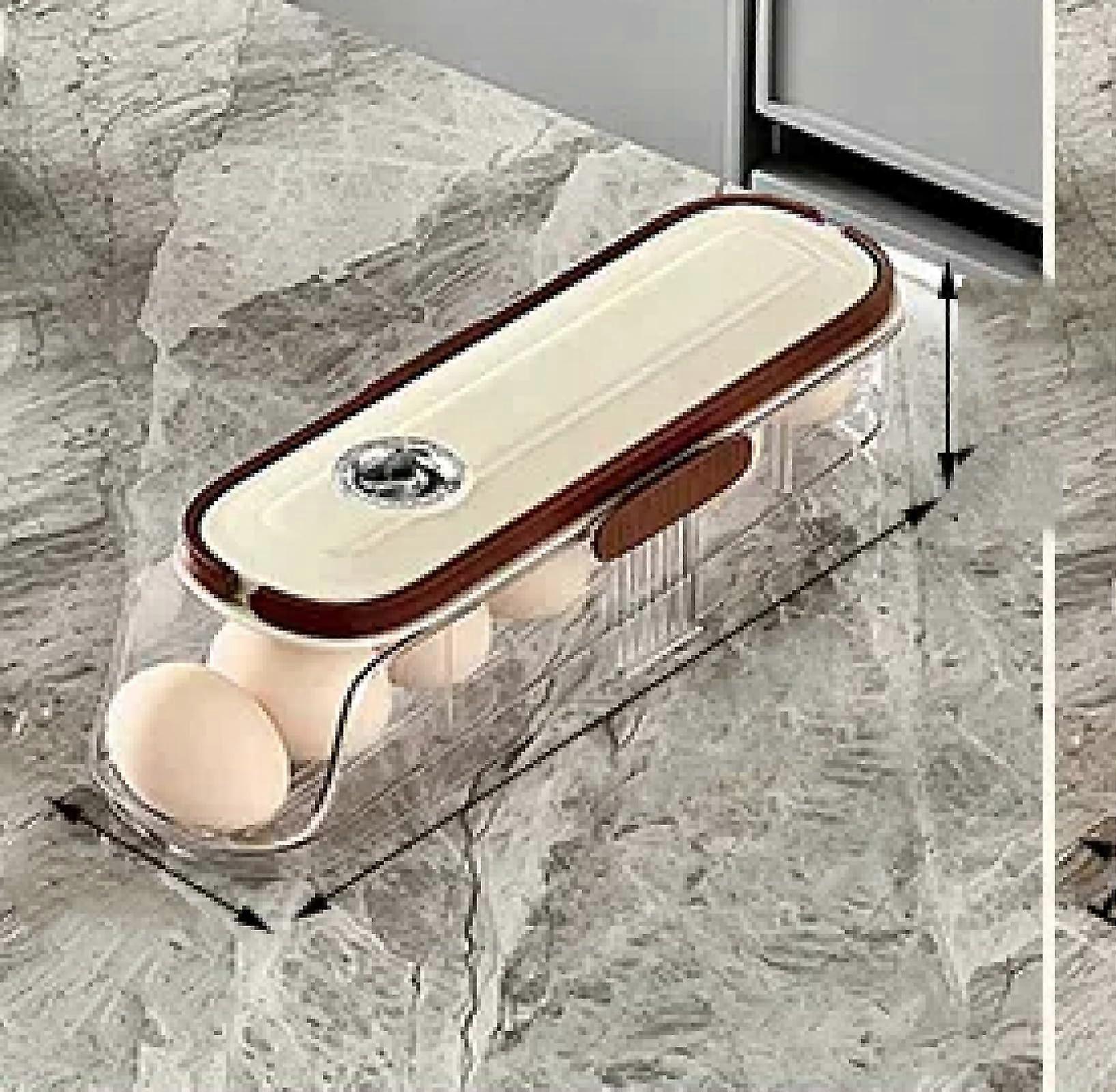 Egg Storage Container with Automatic Egg Rolling, Single Layer Egg Dispenser for Refrigerator