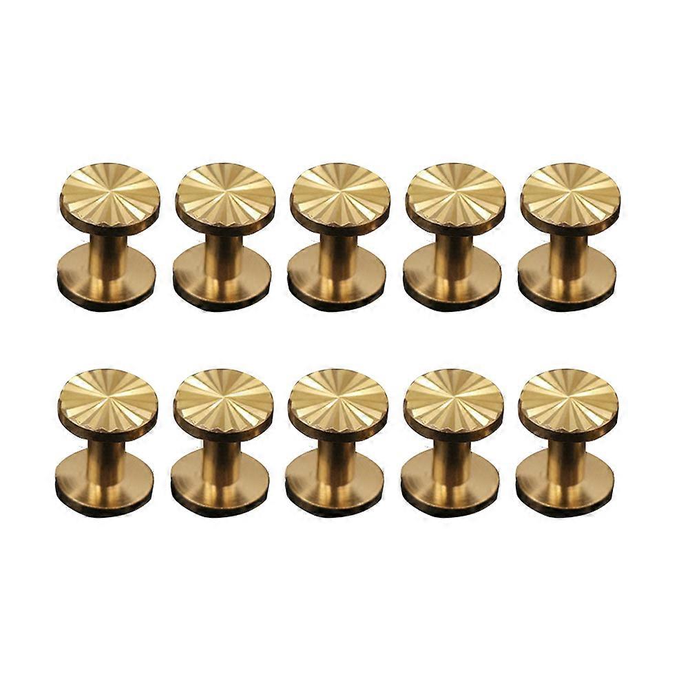 Fastener Solid Brass Screws for Belt 10Pcs Durable Use
