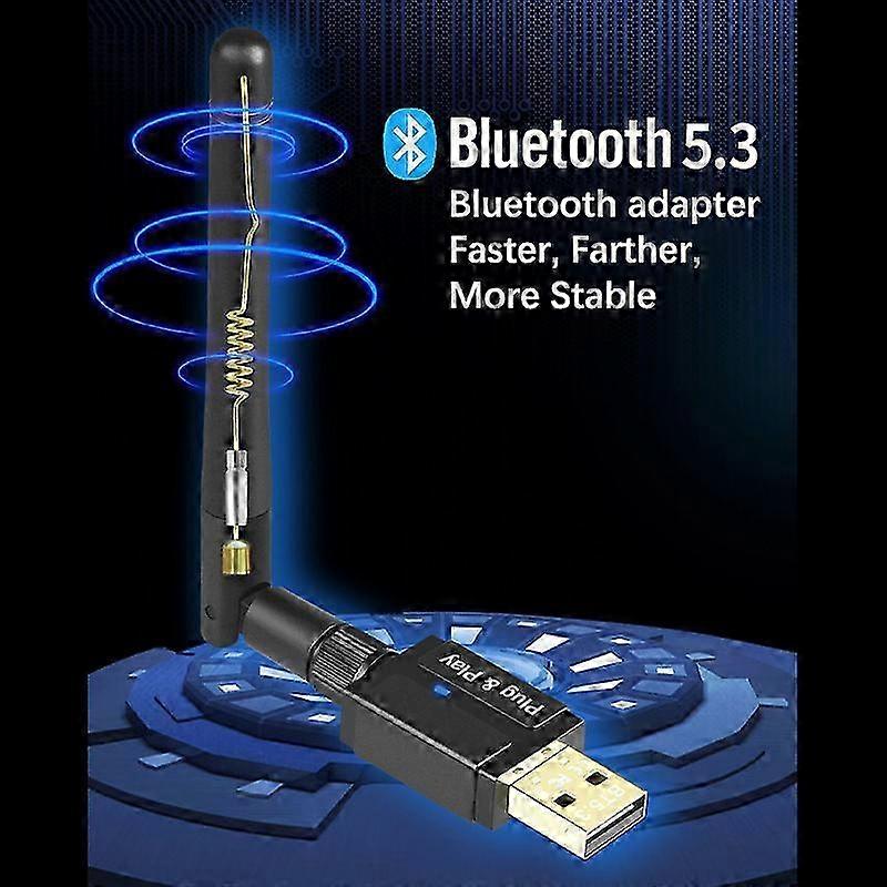 100M USB Bluetooth Adapter Bluetooth 5.3 Transmitter Long Range Wireless Bluetooth Audio Receiver USB Dongle For Computer Laptop 26-27s