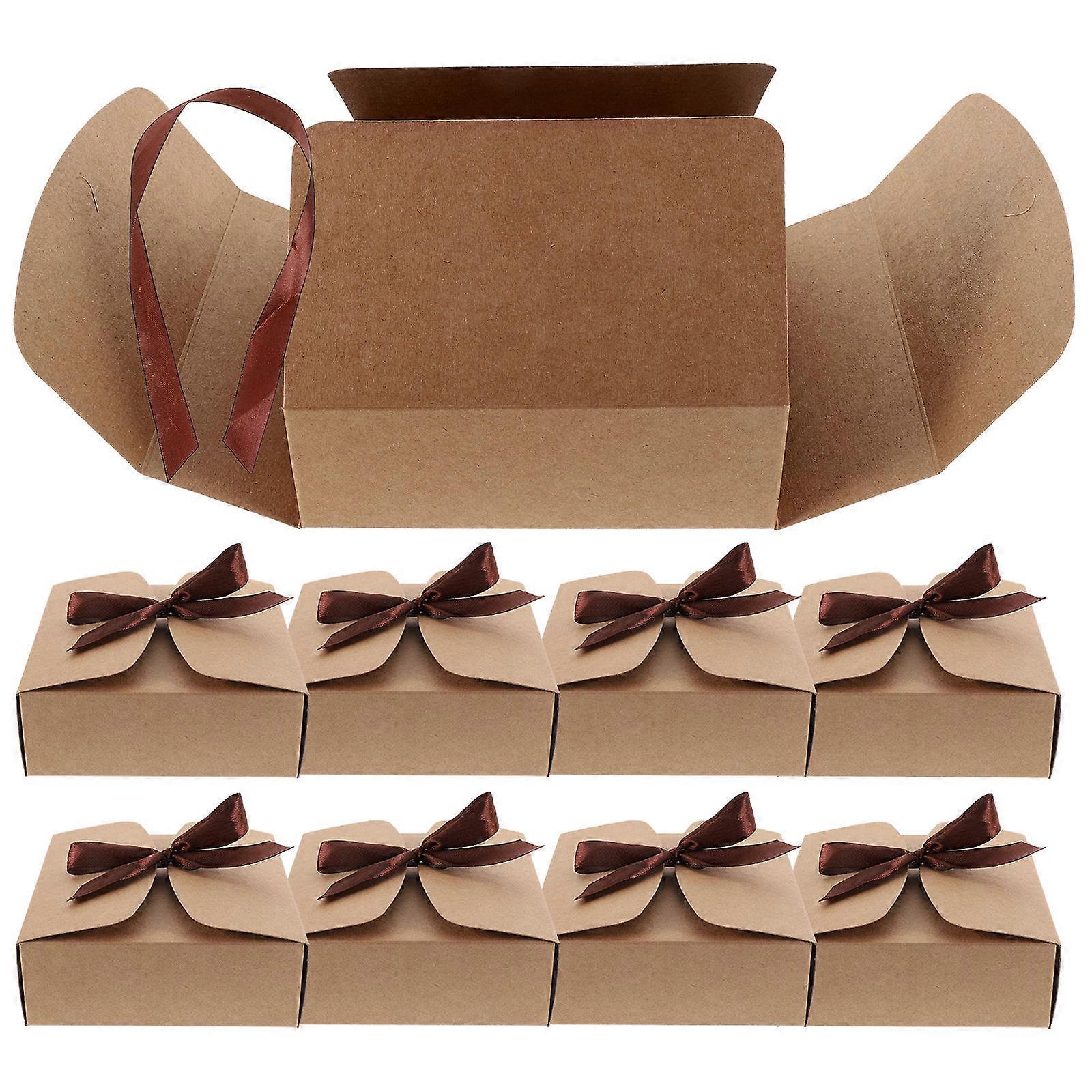 Kraft Paper Gift Boxes for Decoration Use 20Pcs Light Brown Square Packaging