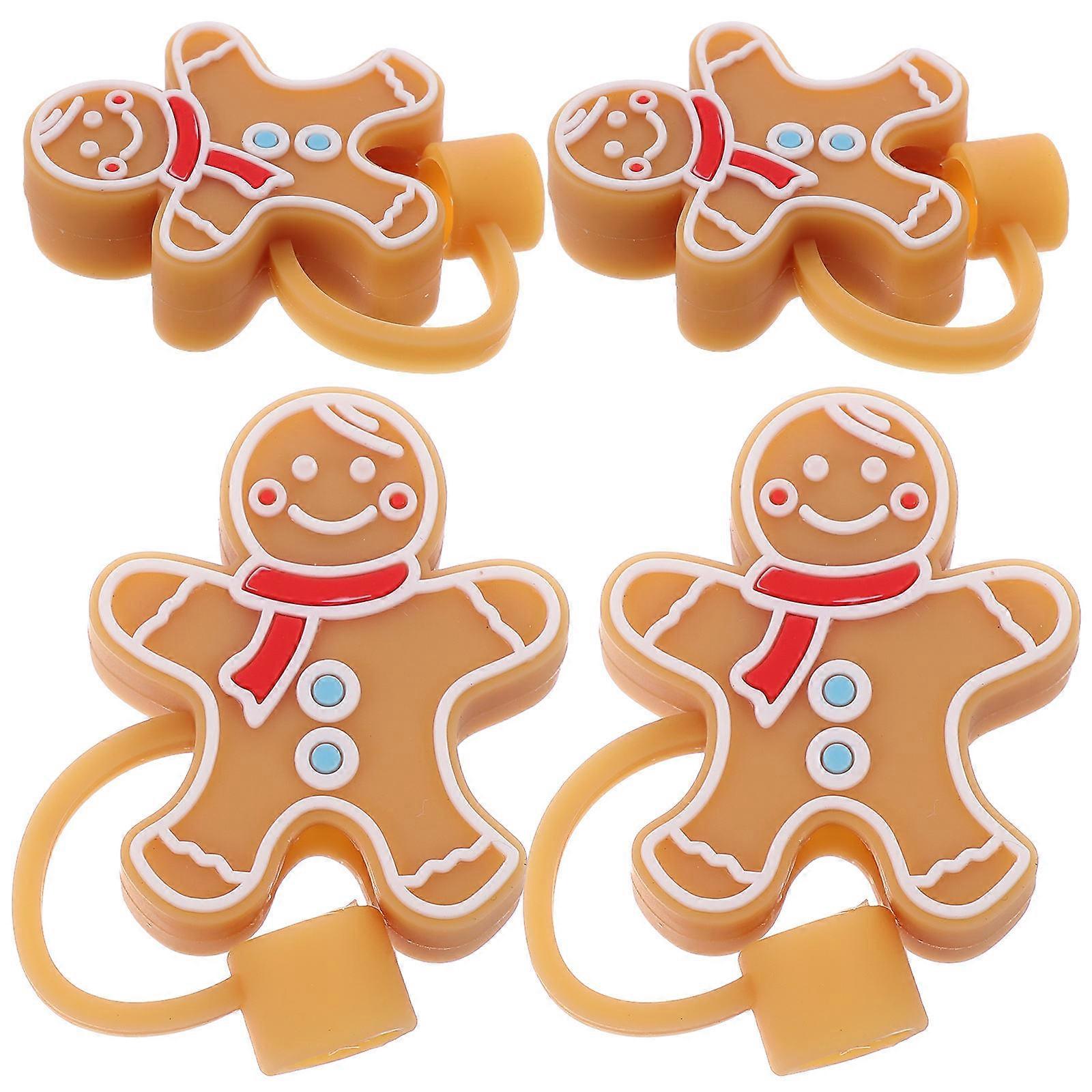 Straw Caps Brown Silicone for Protection Use 4Pcs Straw Tips Covers