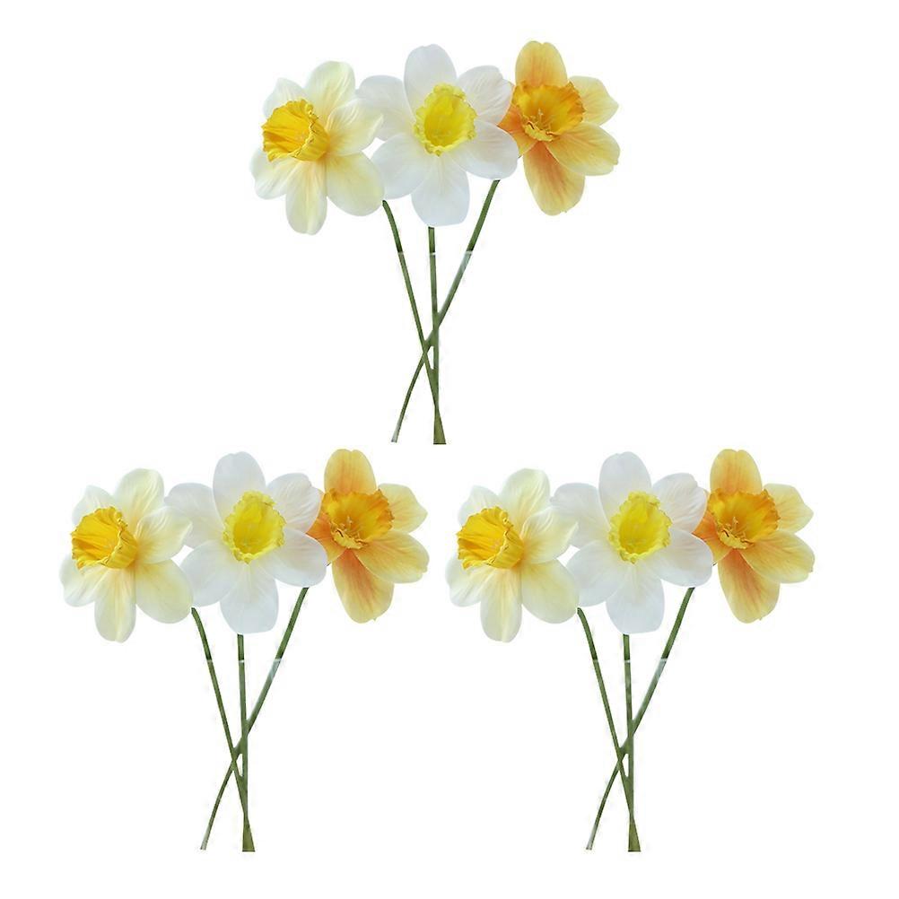 Fake Daffodil Flower for Decor 9Pcs Artificial Plastic Assorted Color