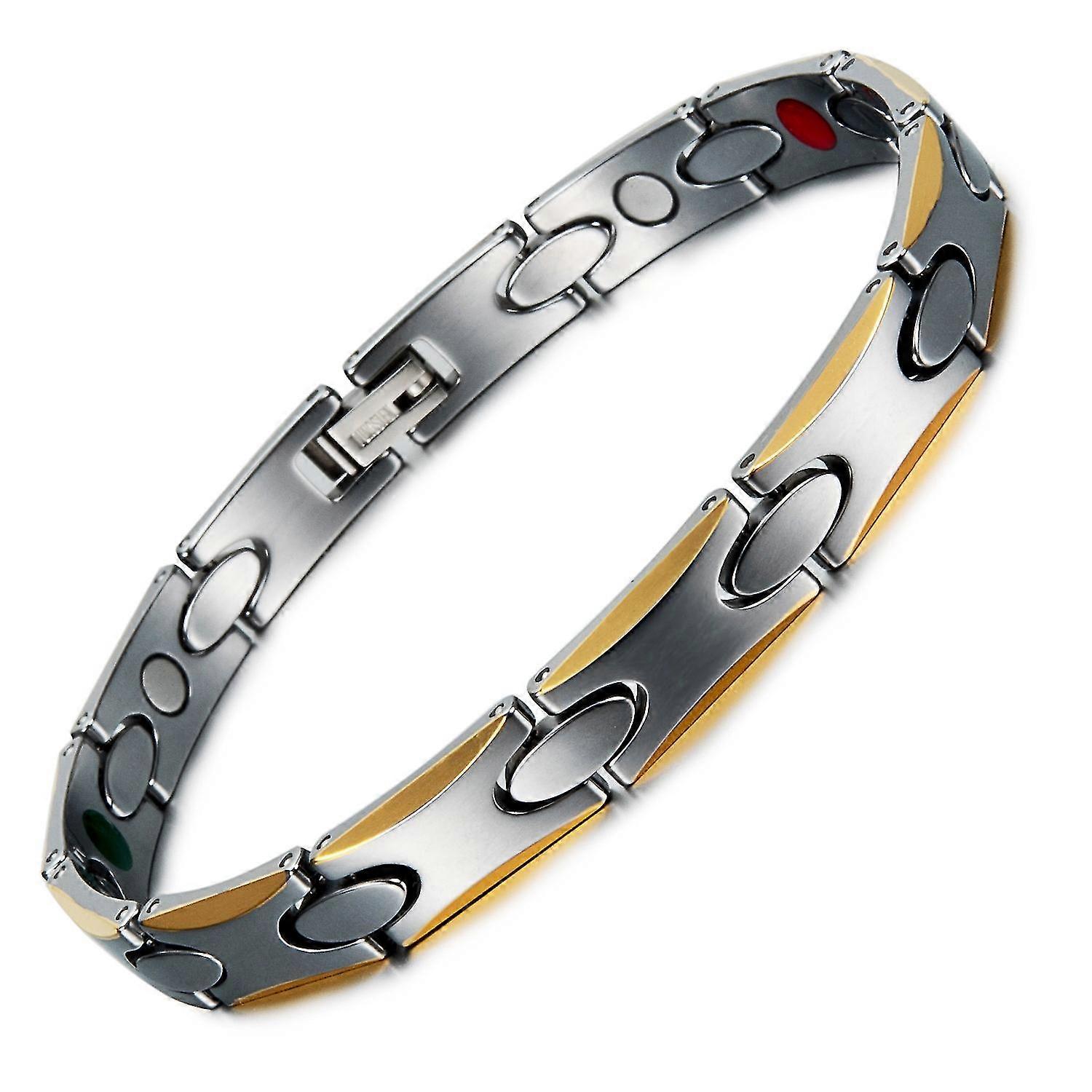 Pulseira masculina totalmente magnética e ajustável de 26 a 27 polegadas.