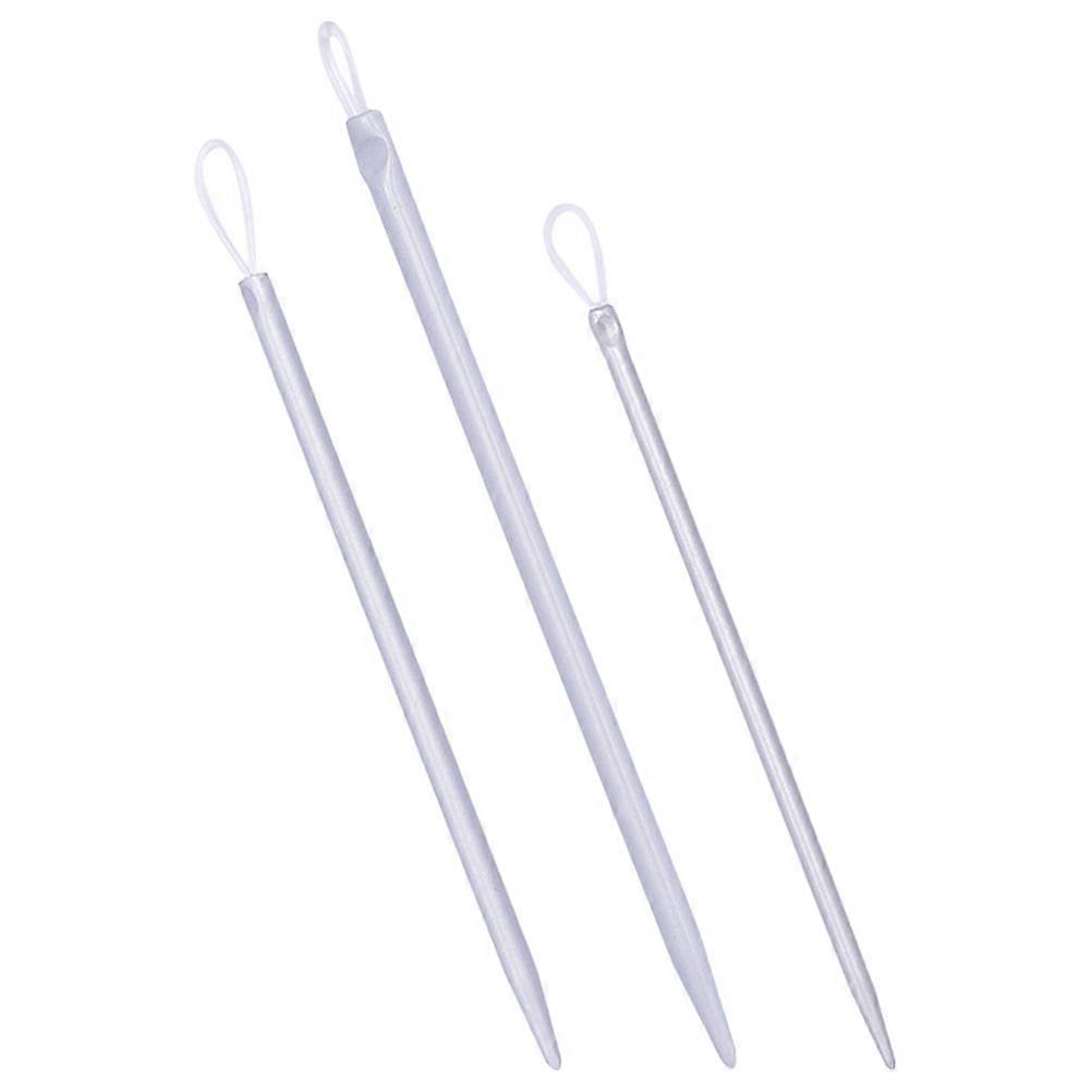 Knitting Tool Wool Threader for Home Use 3Pcs Silver Plastic Needles