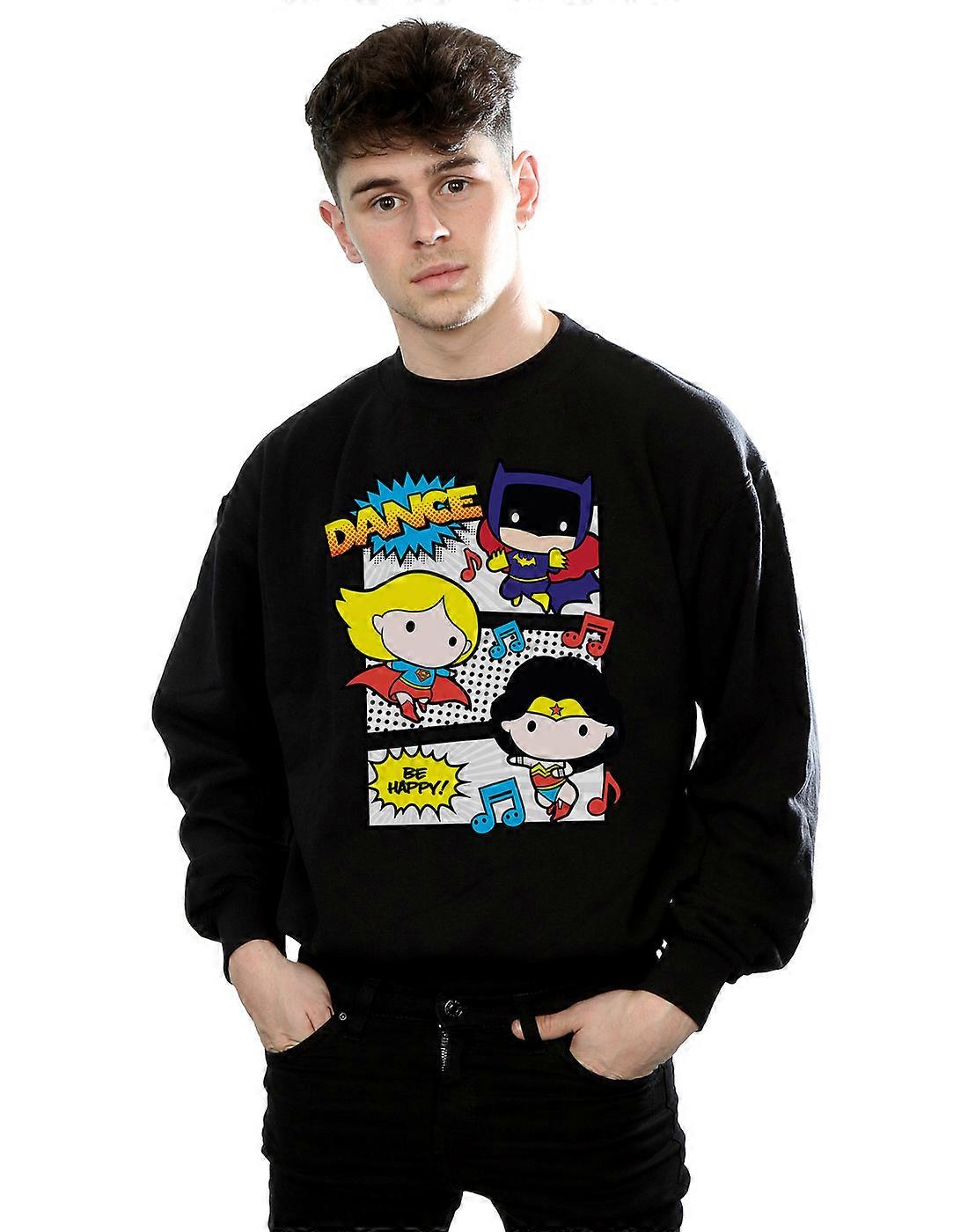 DC Comics mænds Chibi Super venner danse Sweatshirt